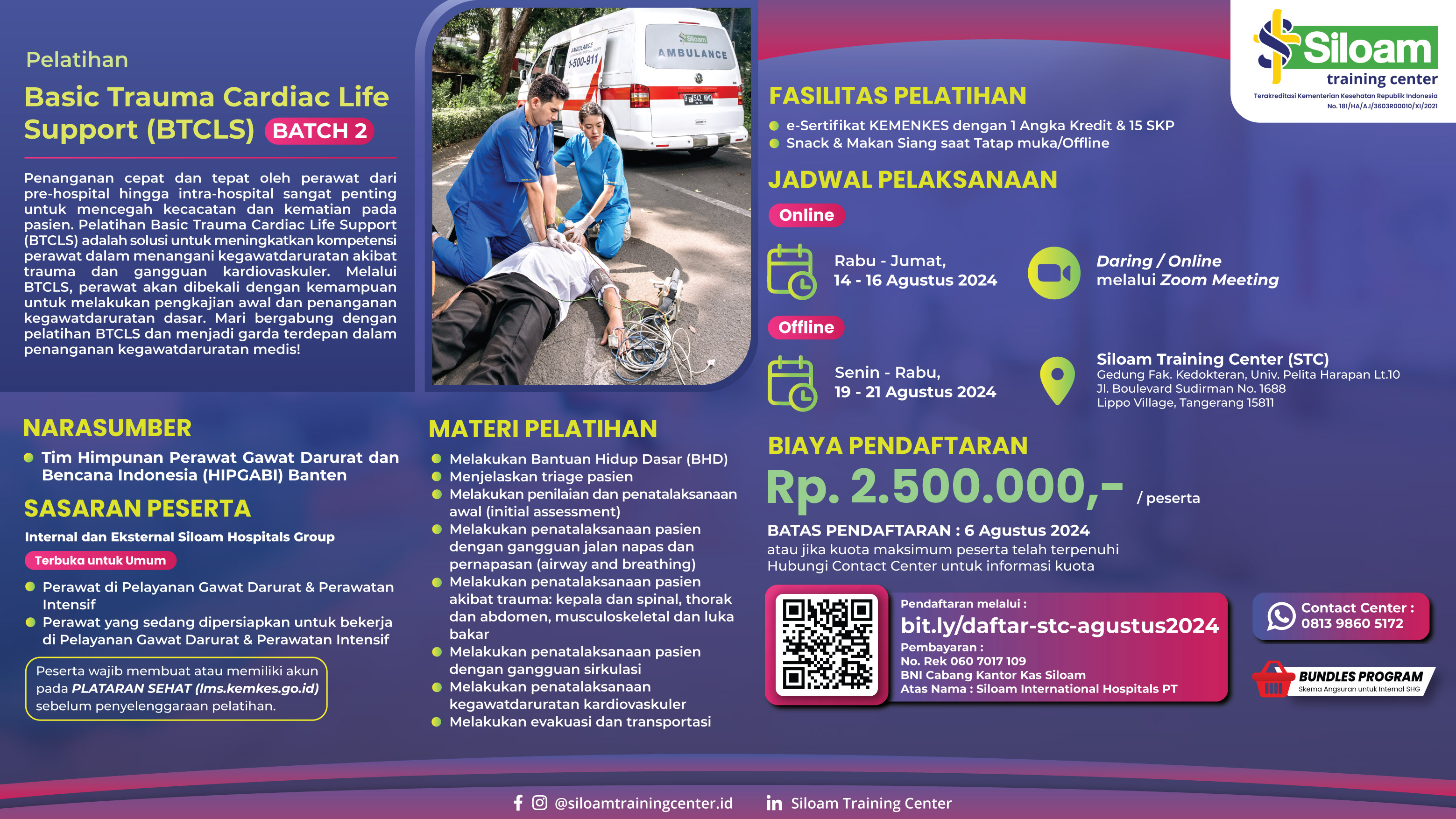 Pelatihan Basic Trauma Cardiac Life Support (BTCLS)