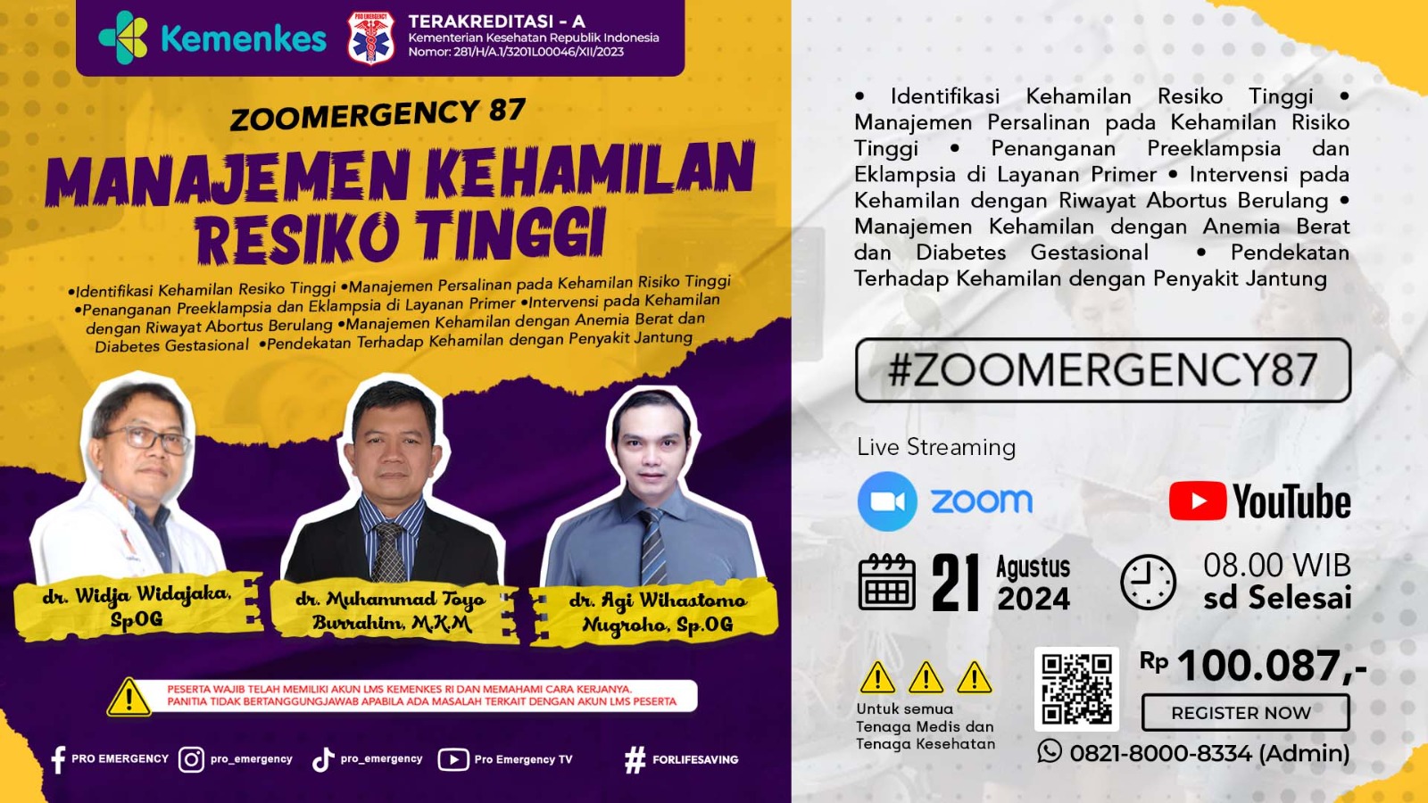 Webinar Manajemen Kehamilan Resiko Tinggi