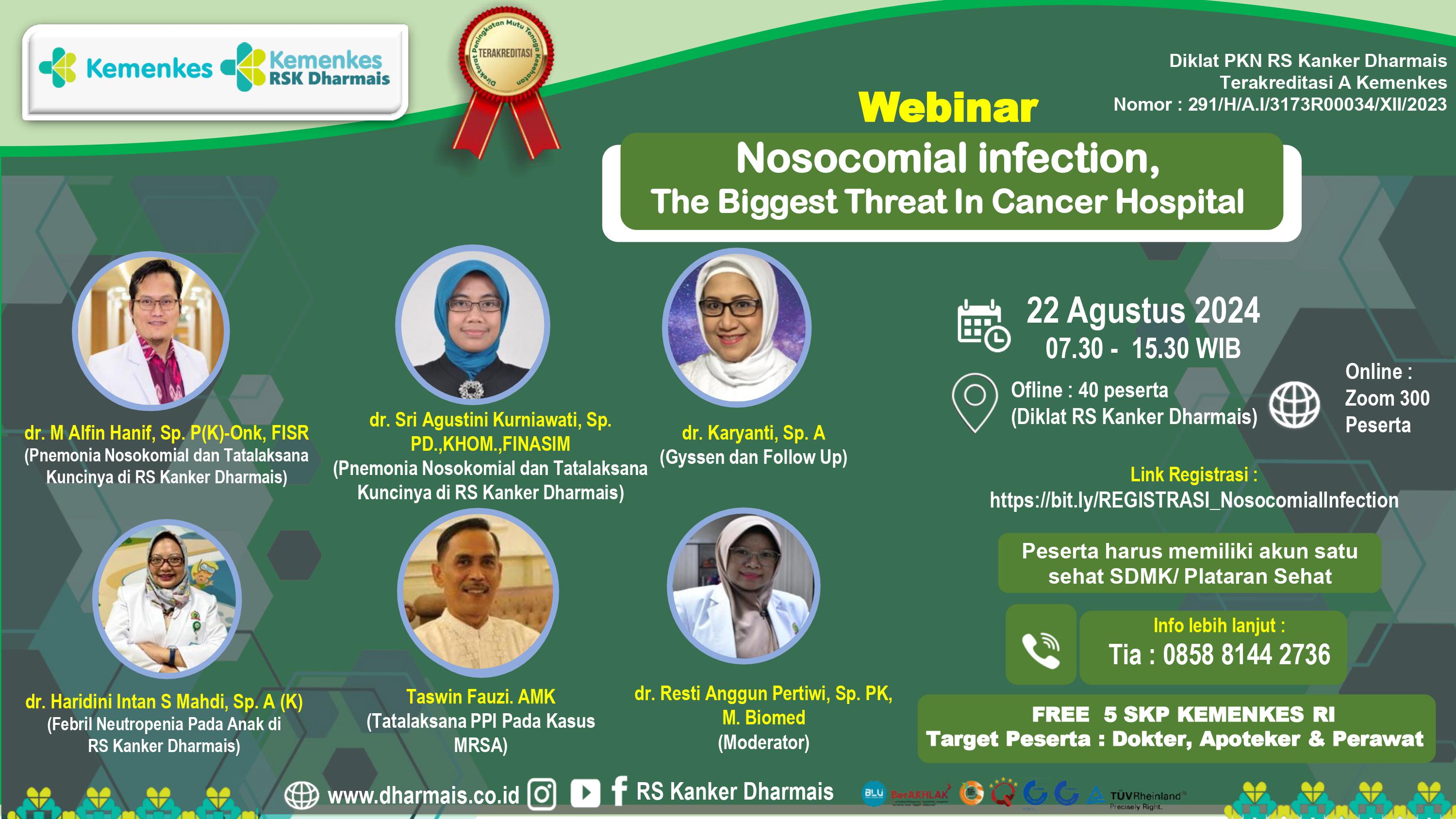 Webinar Nosocomial Infection, The Biggest Threat In Cancer Hospital