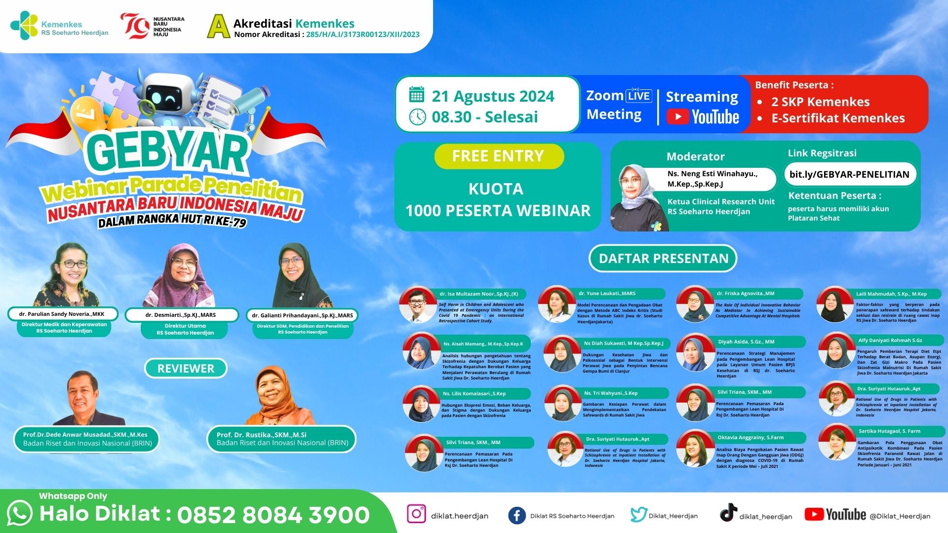 Gebyar Parade Penelitian Nusantara Baru Indonesia Maju dalam rangka HUT RI Ke-79