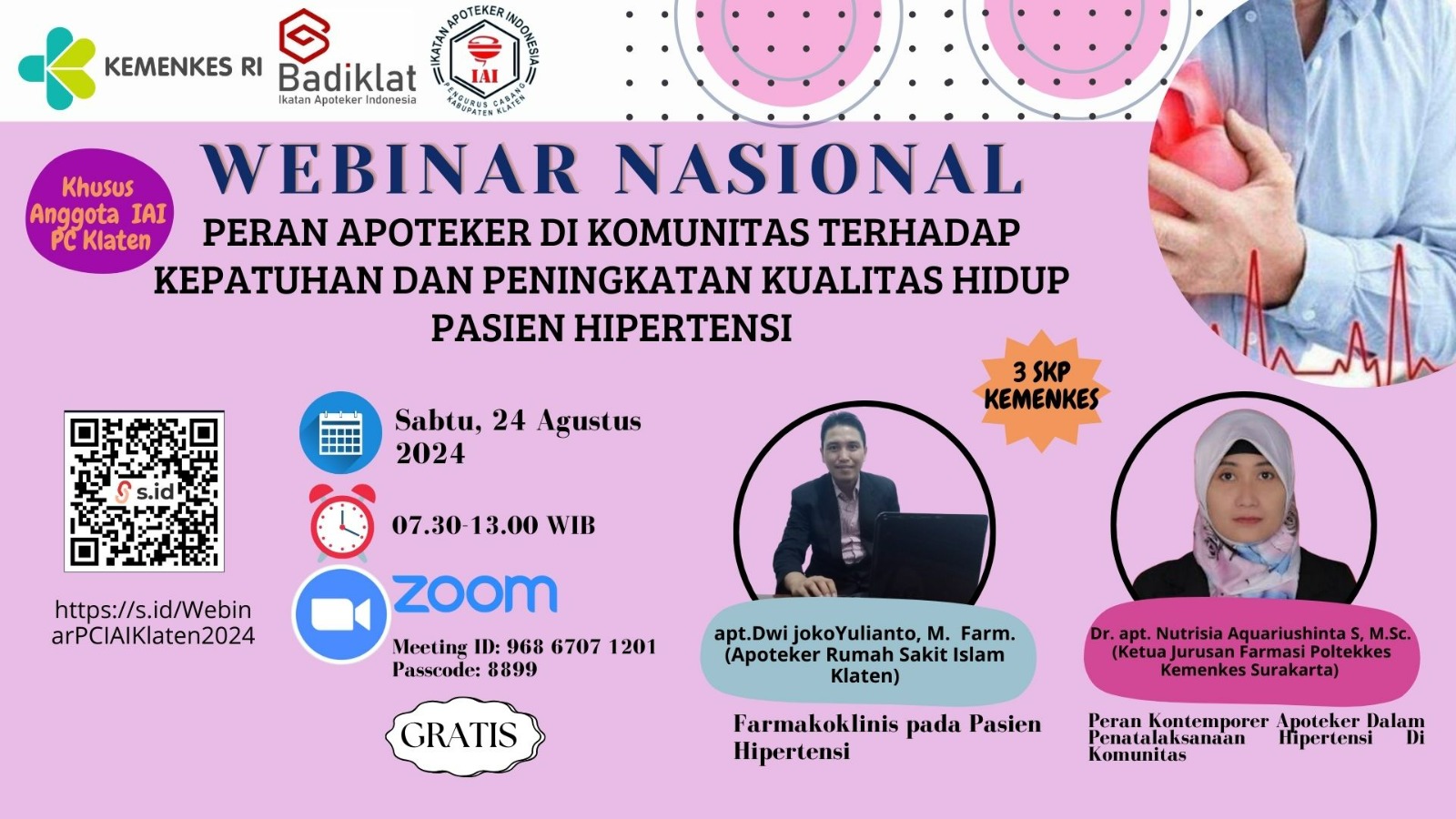 Webinar Nasional - Peran Apoteker di Komunitas Terhadap Kepatuhan dan Peningkatan Kualitas Hidup Pasien Hipertensi