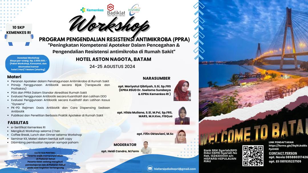 Workshop Peningkatan Kompetensi Apoteker dalam Pencegahan Pengendalian Resistensi Antimikroba (PPRA) di Rumah Sakit