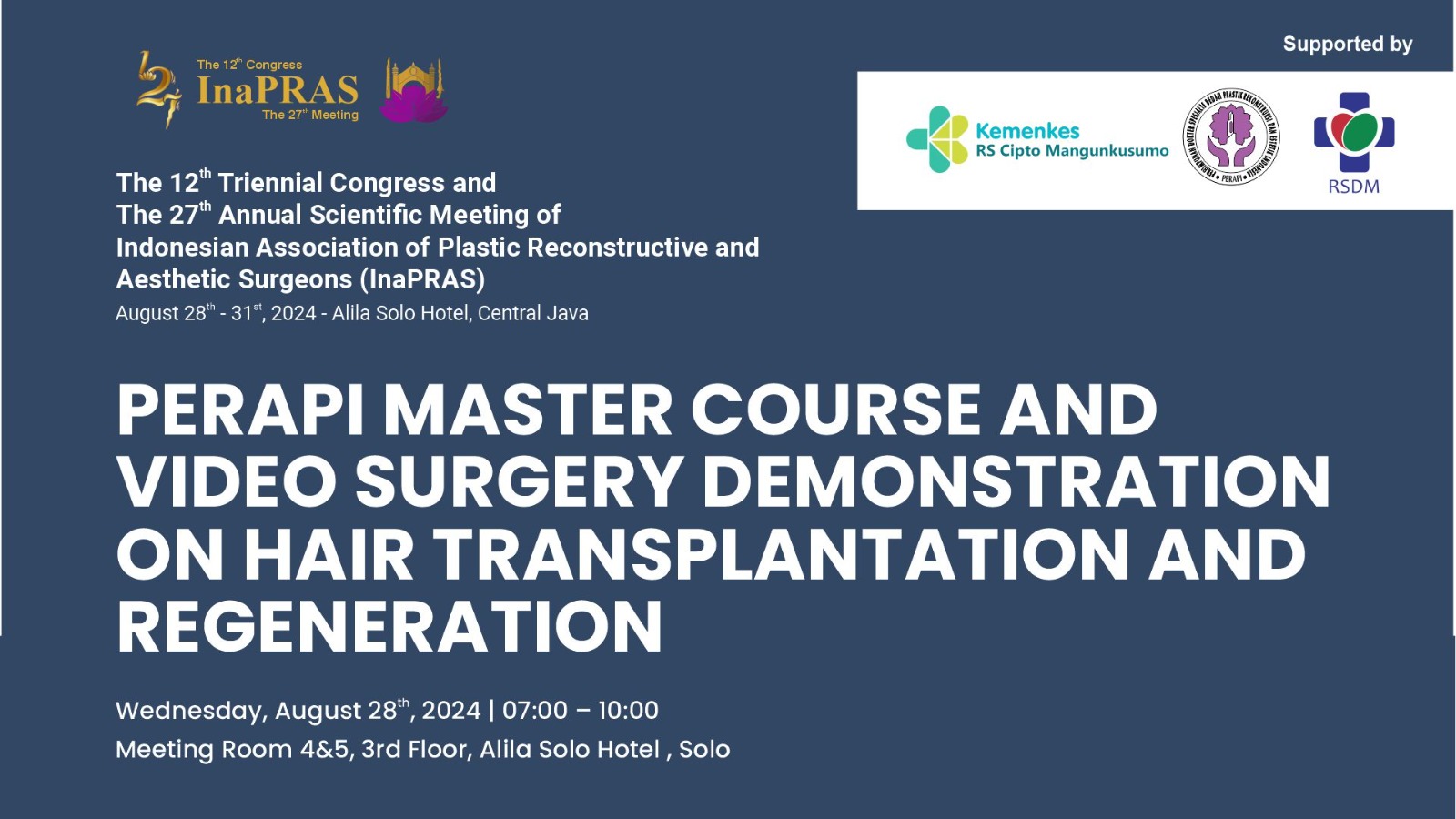PERAPI Master Course and Video Surgery Demonstration on Hair Transplantation  Regeneration