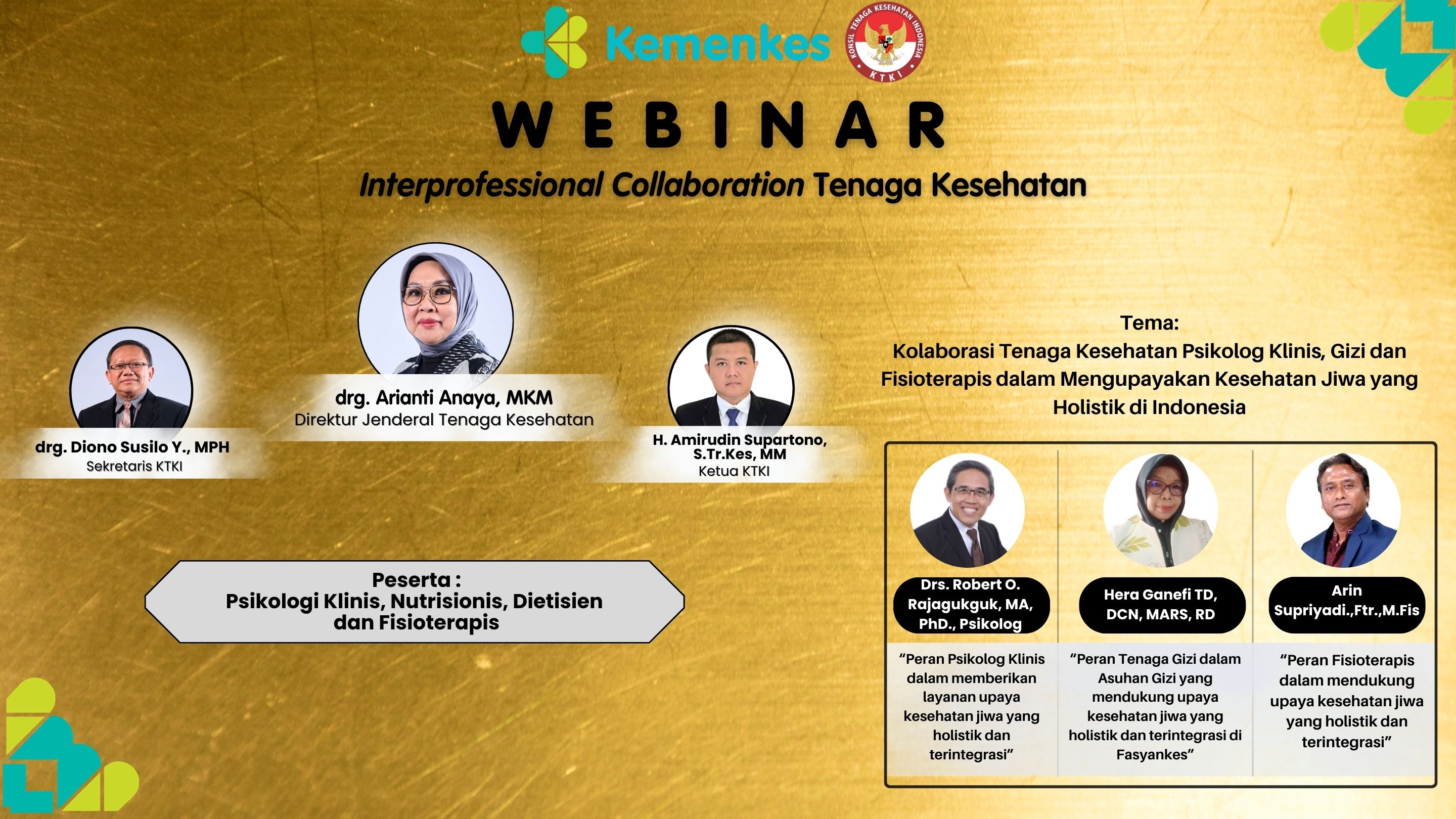 Kolaborasi Tenaga Kesehatan Psikolog Klinis, Gizi dan  Fisioterapis dalam Mengupayakan Kesehatan Jiwa yang  Holistik di Indonesia