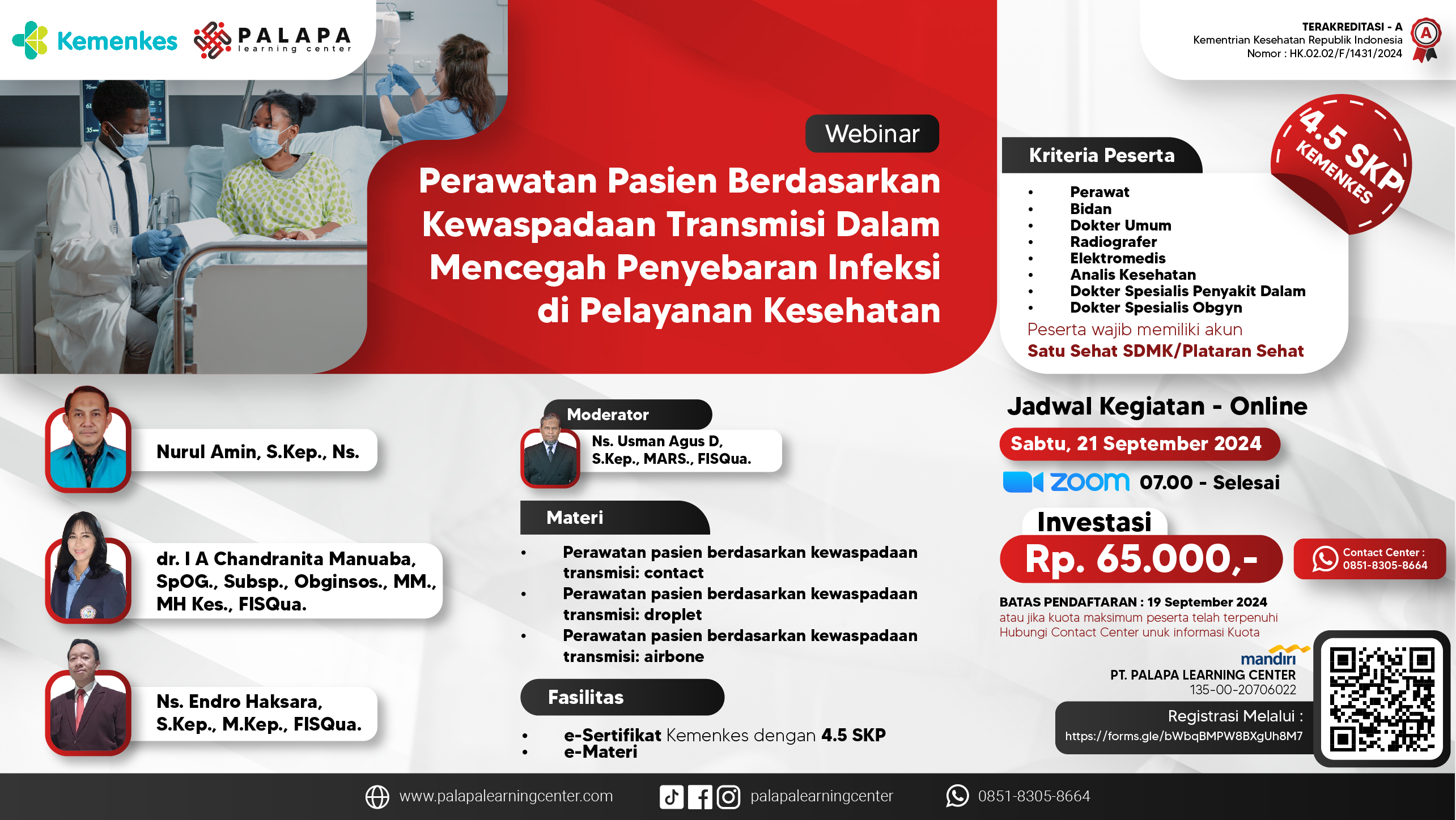 Webinar Perawatan Pasien Berdasarkan Kewaspadaan Transmisi Dalam Mencegah Penyebaran Infeksi Di Pelayanan Kesehatan