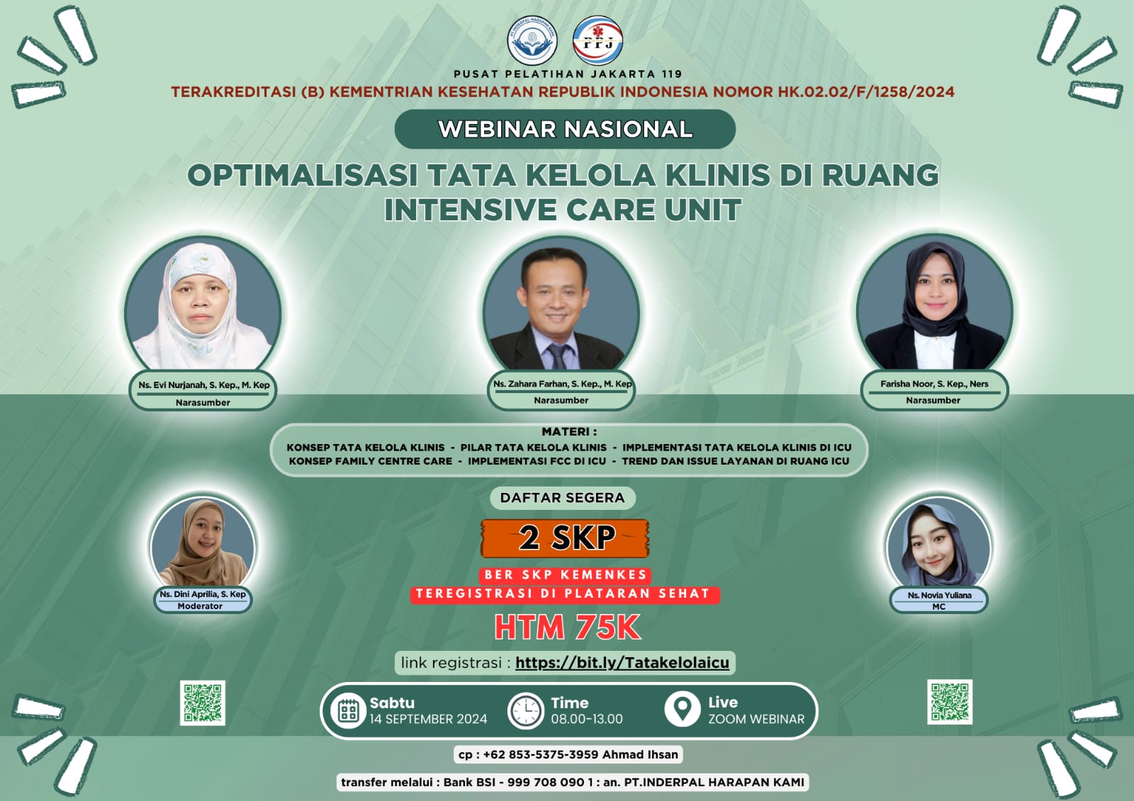 WEBINAR NASIONAL OPTIMALISASI TATA KELOLA KLINIS DI RUANG INTENSIVE CARE UNIT