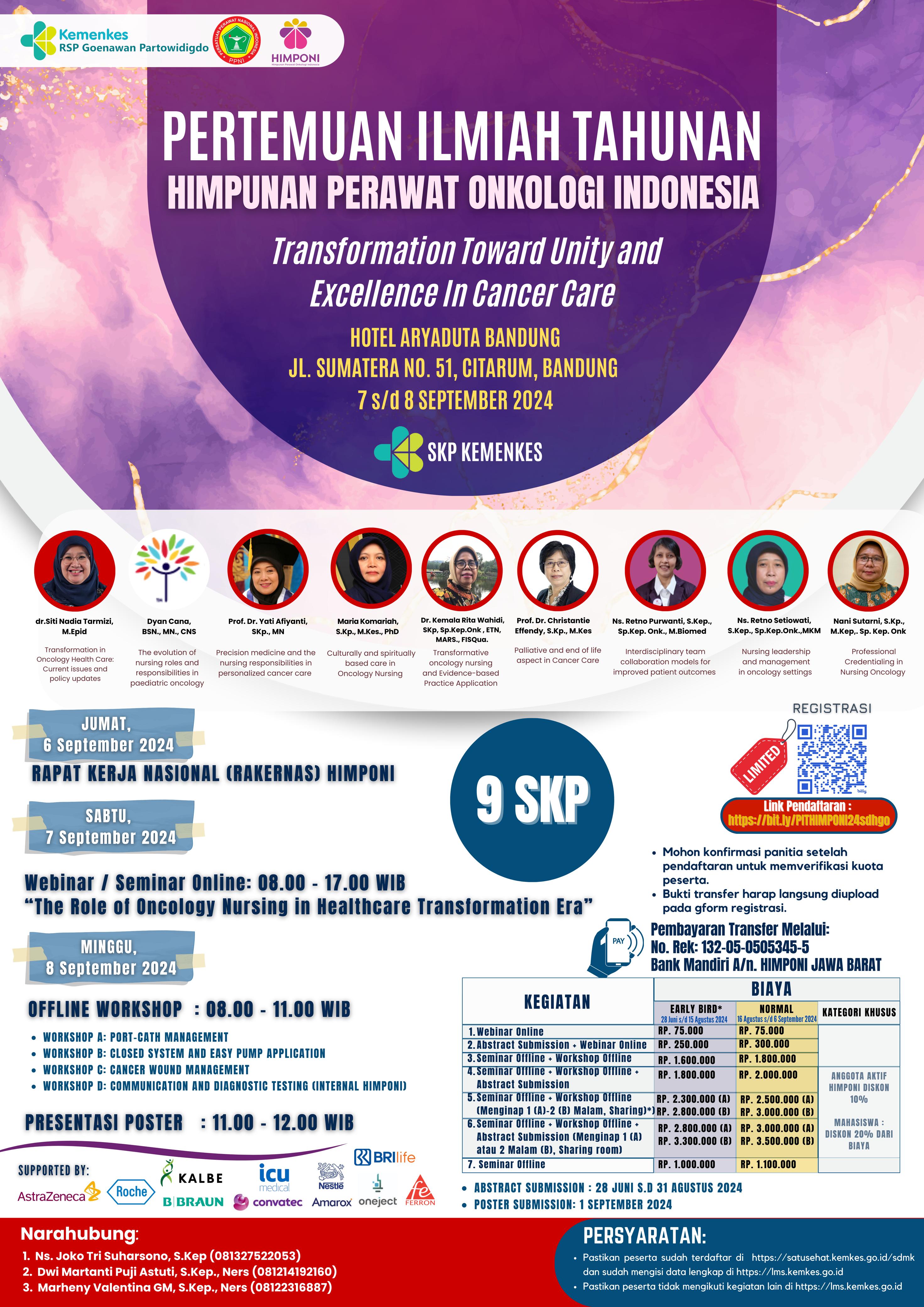 WORKSHOP PIT NASIONAL HIMPONI TRANSFORMATION IN ONCOLOGY NURSING WORKING TOWARDS UNITY AND EXCELLENCE IN CANCER CARE