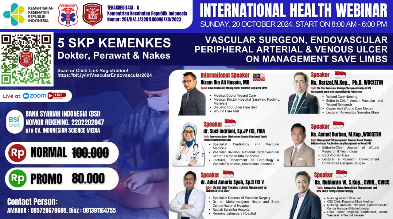 Webinar Vascular Surgeon and Endovascular on Peripheral Arterial and Venous Ulcer for Management Save Limbs