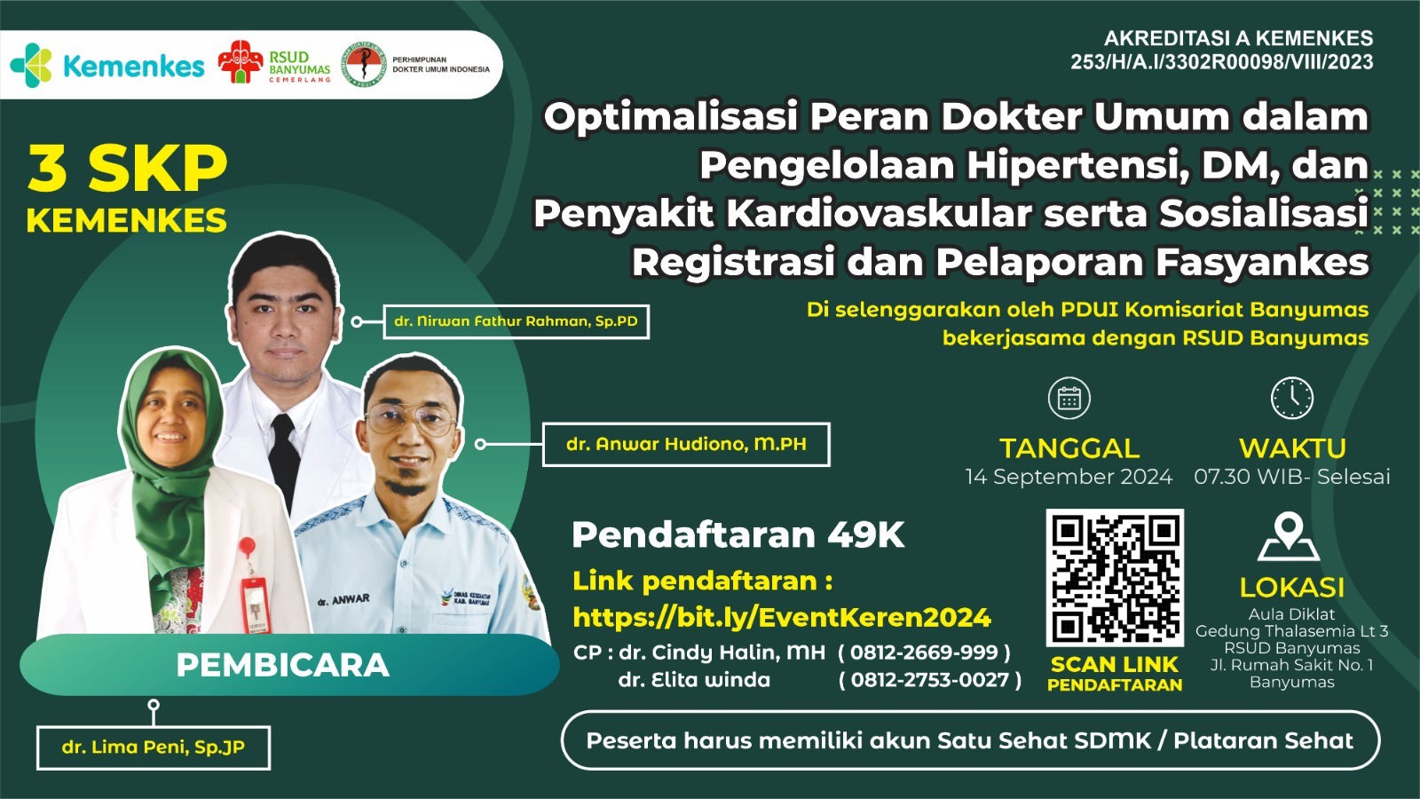 Optimalisasi Peran Dokter Umum dalam Pengelolaan Hipertensi, DM, dan Penyakit  Kardiovaskular serta Sosialisasi Registrasi dan Pelaporan Fasyankes