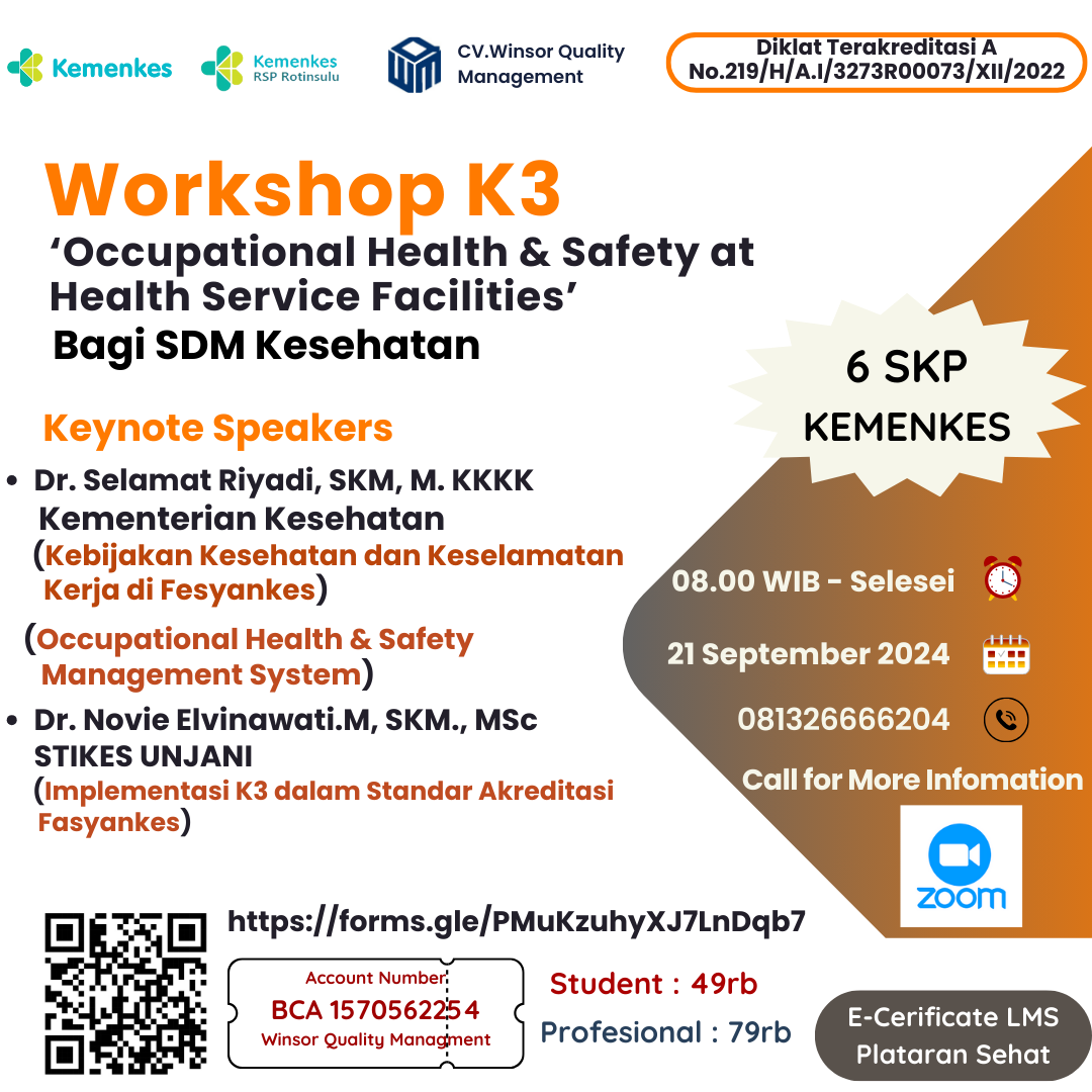 Workshop Occupational Health and Safety At Health Service Facilities bagi SDM Kesehatan