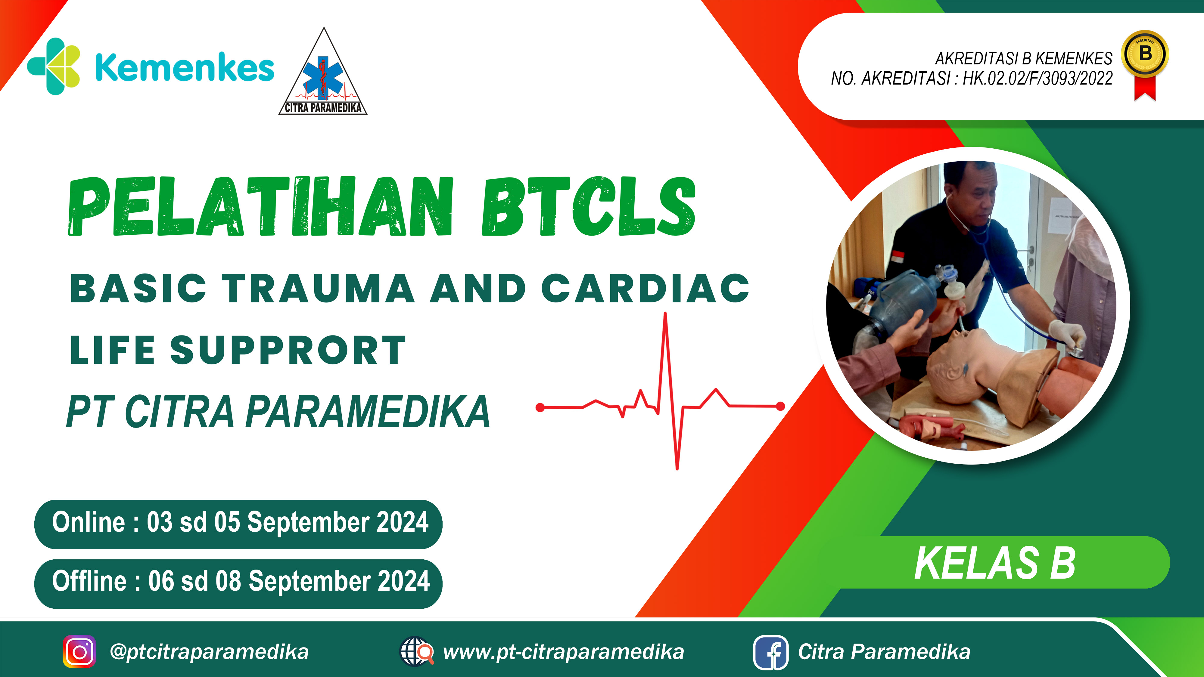 Pelatihan Basic Trauma Cardiac Life Support (BTCLS) PT CITRA PARAMEDIKA (KELAS B)