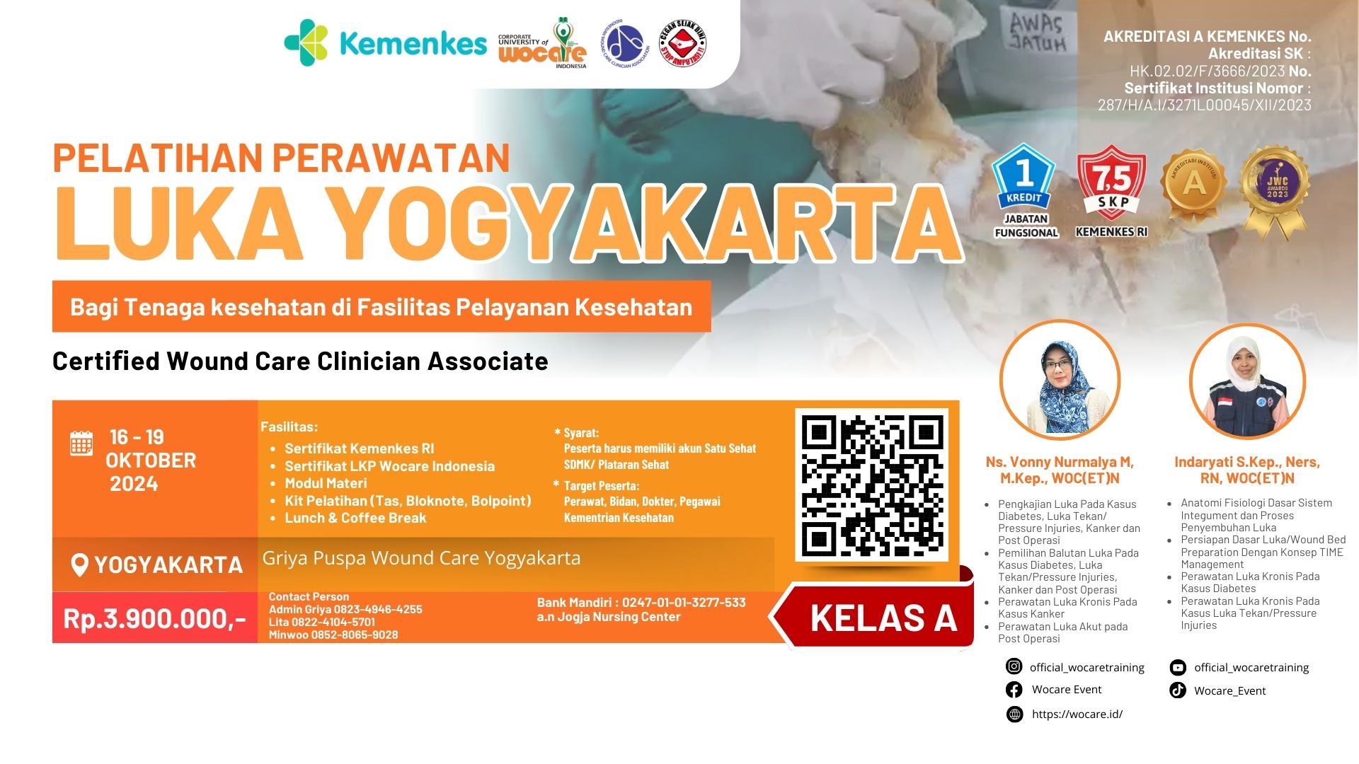 YG.066 - Pelatihan Perawatan Luka bagi Praktisi Kesehatan di Fasilitas Pelayanan Kesehatan