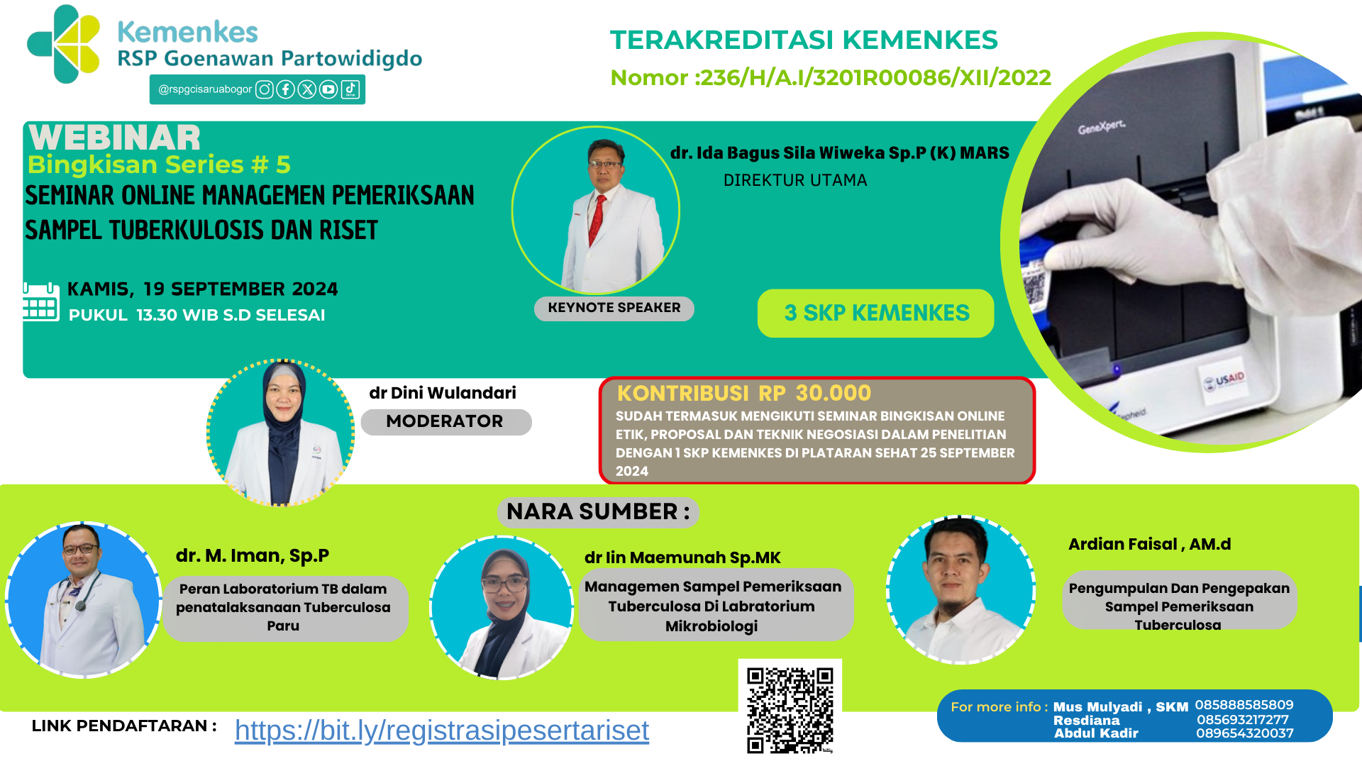 SEMINAR BINGKISAN SERIES 5 MANAJEMEN PEMERIKSAAN SAMPEL TUBERKULOSIS DAN RISET