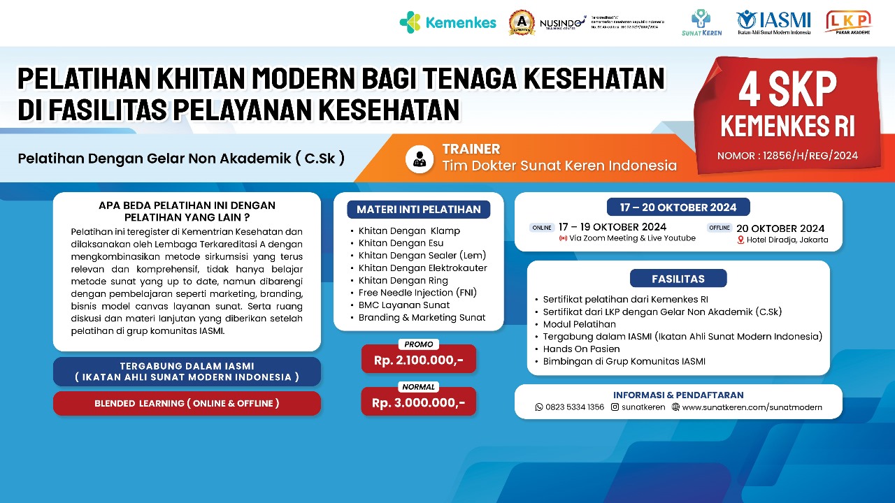 Pelatihan Sunat Modern Bagi Tenaga Kesehatan Di Fasilitas Pelayanan Kesehatan
