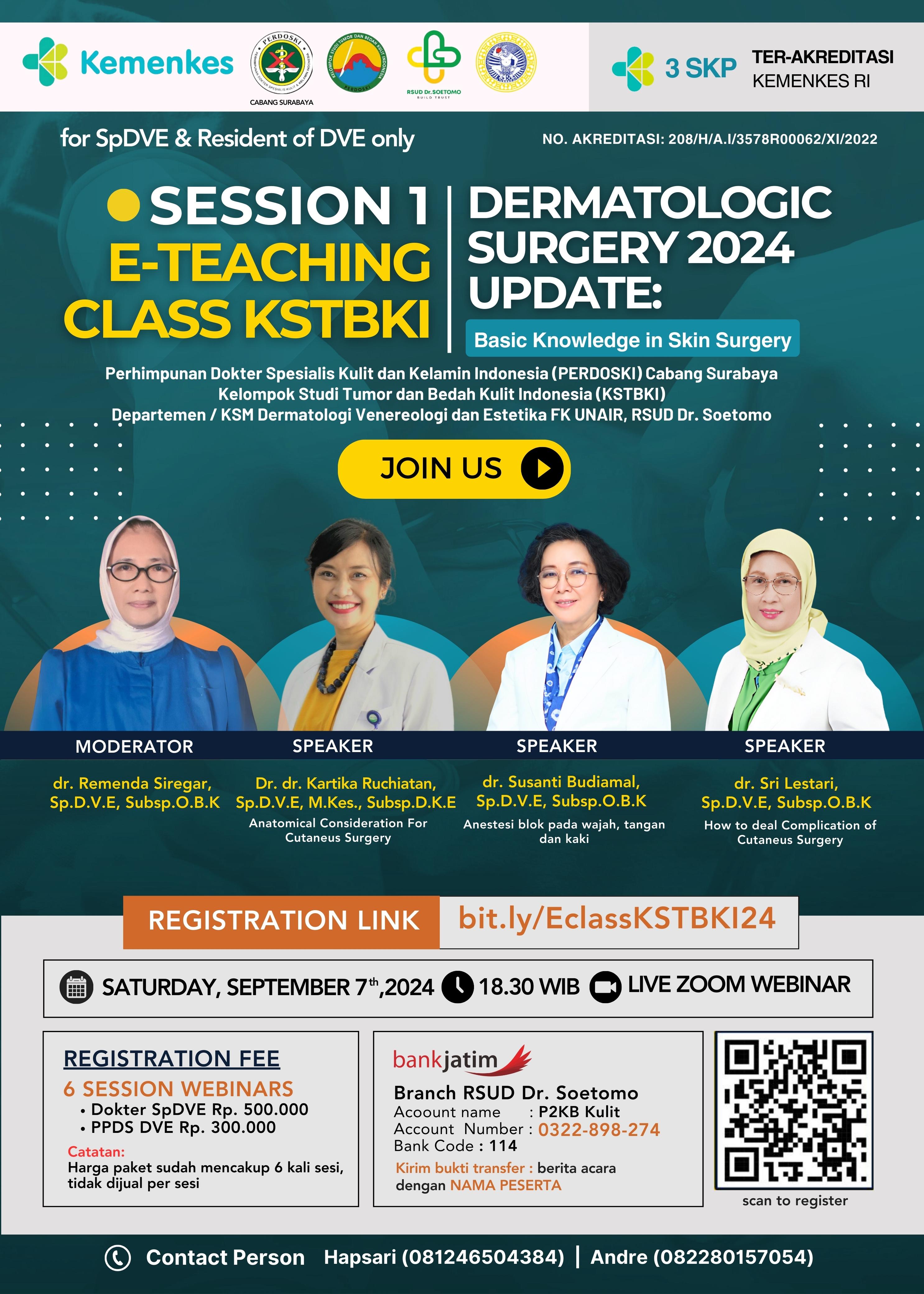 Webinar Dermatology Surgery Basic Knowledge in Skin Surgery