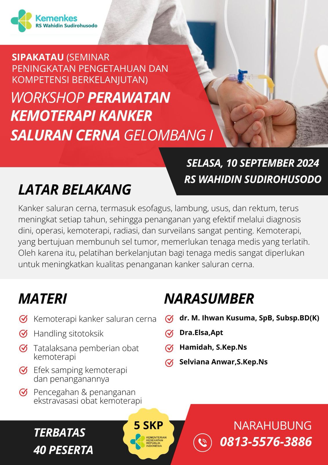 WORKSHOP PERAWATAN KEMOTERAPI KANKER SALURAN CERNA