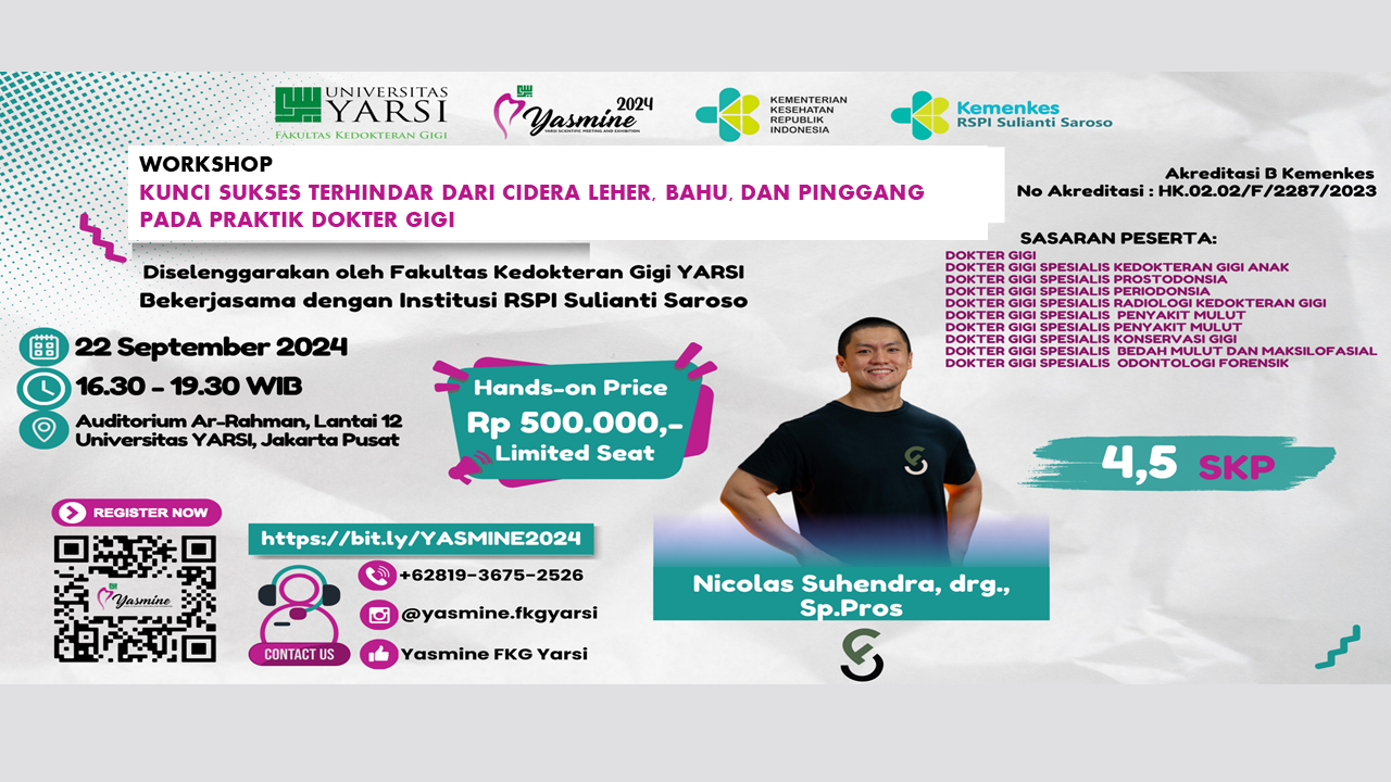 Kunci sukses terhindar dari cidera leher, bahu, dan pinggang pada praktik dokter gigi