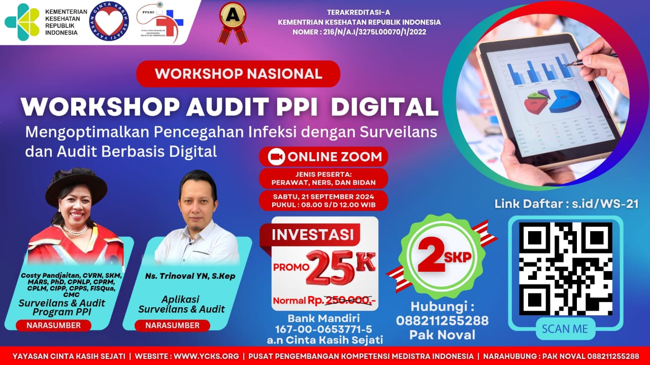 WORKSHOP SURVEILANS DAN AUDIT DIGITAL PENCEGAHAN DAN PENGENDALIAN INFEKSI (PPI) DI RUMAH SAKIT