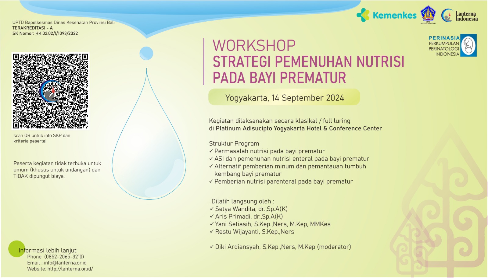 Workshop Strategi Pemenuhan Nutrisi Pada Bayi Prematur - Lanterna Indonesia