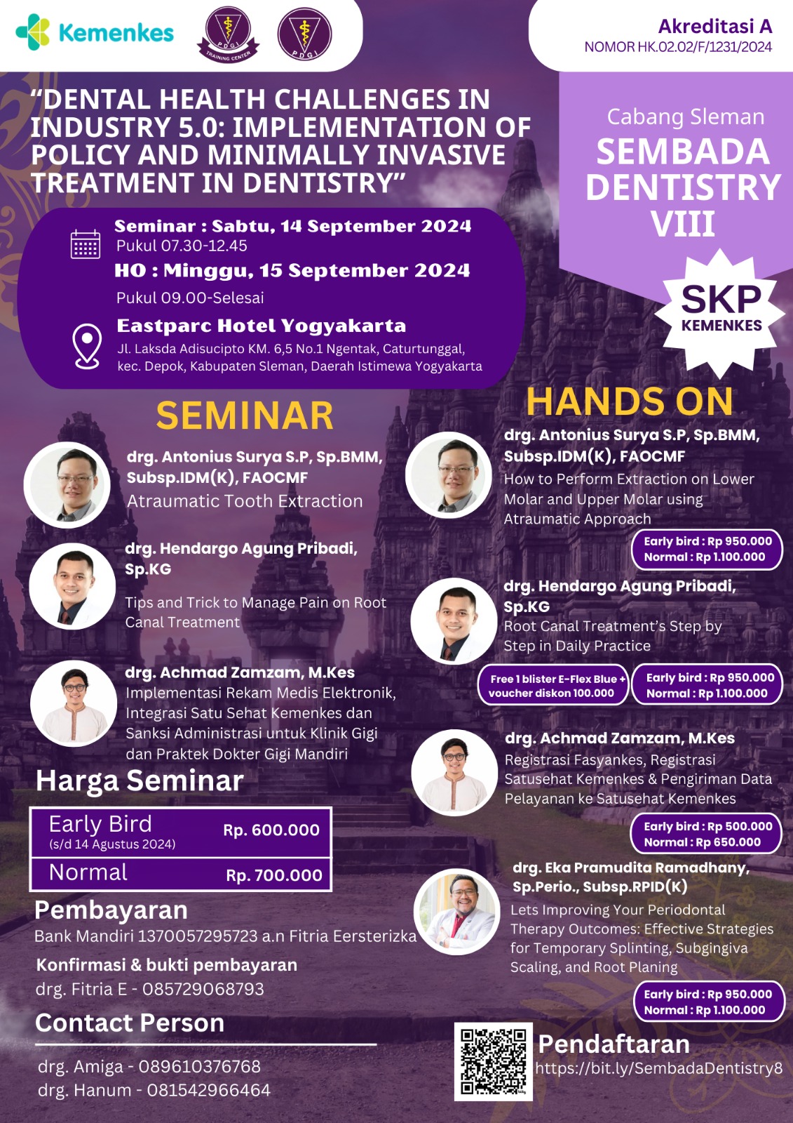 Hands On Sembada Dentistry VIII oleh drg Eka Pramudita Ramadhany, Sp Perio dengan judul Initial Phase Scaling Subgingival, Root Planing and Temporary Splinting