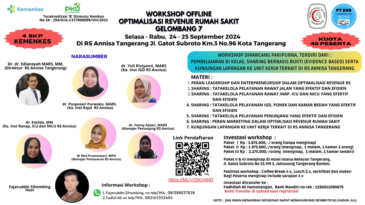 Workshop Optimalisasi Revenue Rumah Sakit