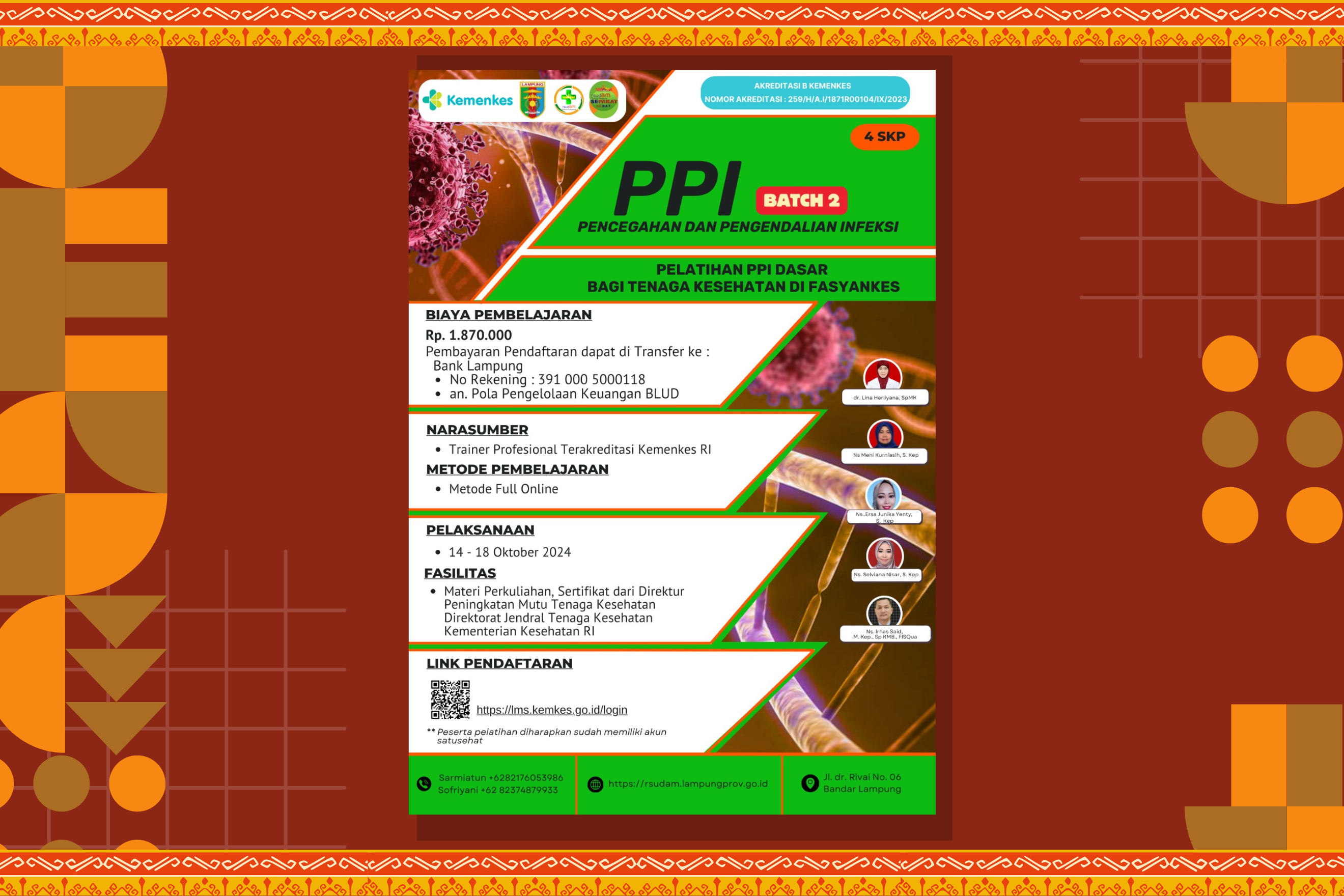 PPI - Pelatihan Pencegahan dan Pengendalian Infeksi Dasar bagi Tenaga Kesehatan di Fasilitas Pelayanan Kesehatan (BATCH-2)