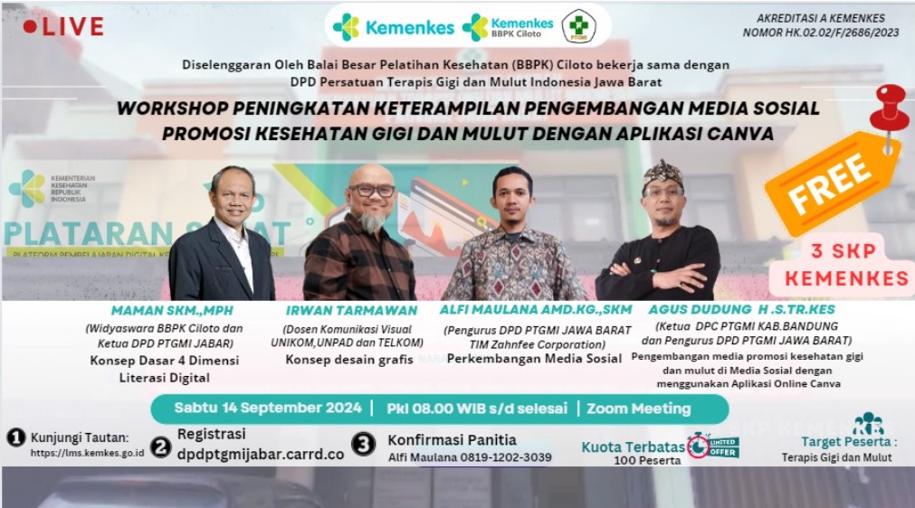Workshop Peningkatan Keterampilan Pengembangan Media Sosial  Promosi Kesehatan Gigi dan Mulut dengan Aplikasi Canva