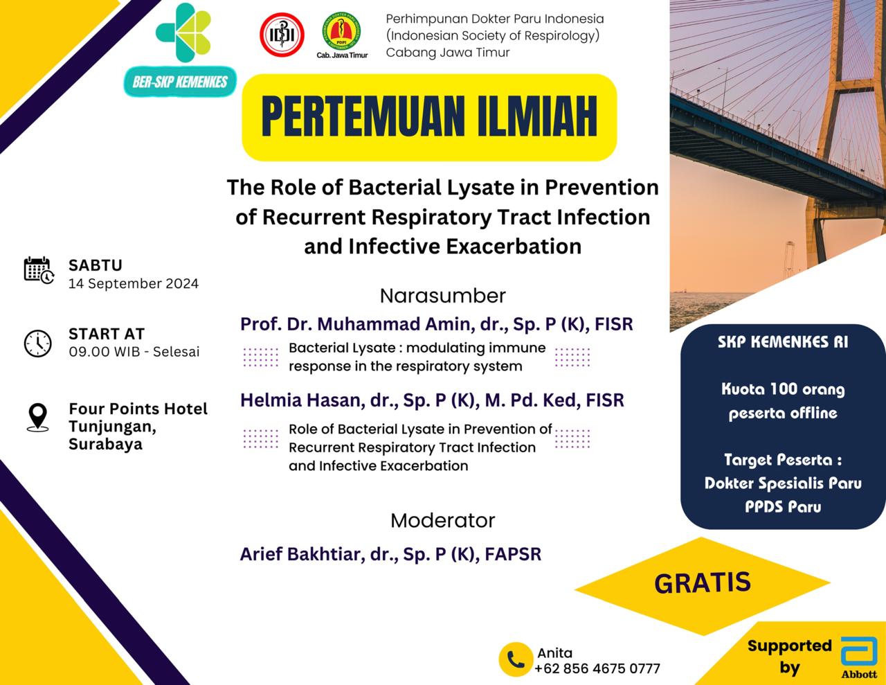 Seminar The Role of Bacterial Lysate In Prevention Of Recurrent Respiratory Tract Infection And Infective Exacerbation