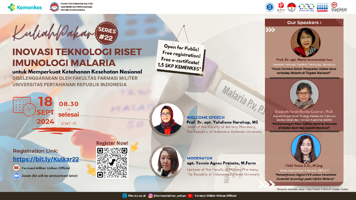 Webinar Inovasi Teknologi dalam Riset Imunologi Malaria untuk Memperkuat Ketahanan Kesehatan Nasional