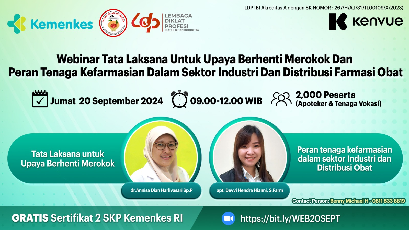 Webinar Tata Laksana untuk Upaya Berhenti Merokok dan Peran tenaga Kefarmasian dalam sektor Industri dan Distribusi Farmasi obat
