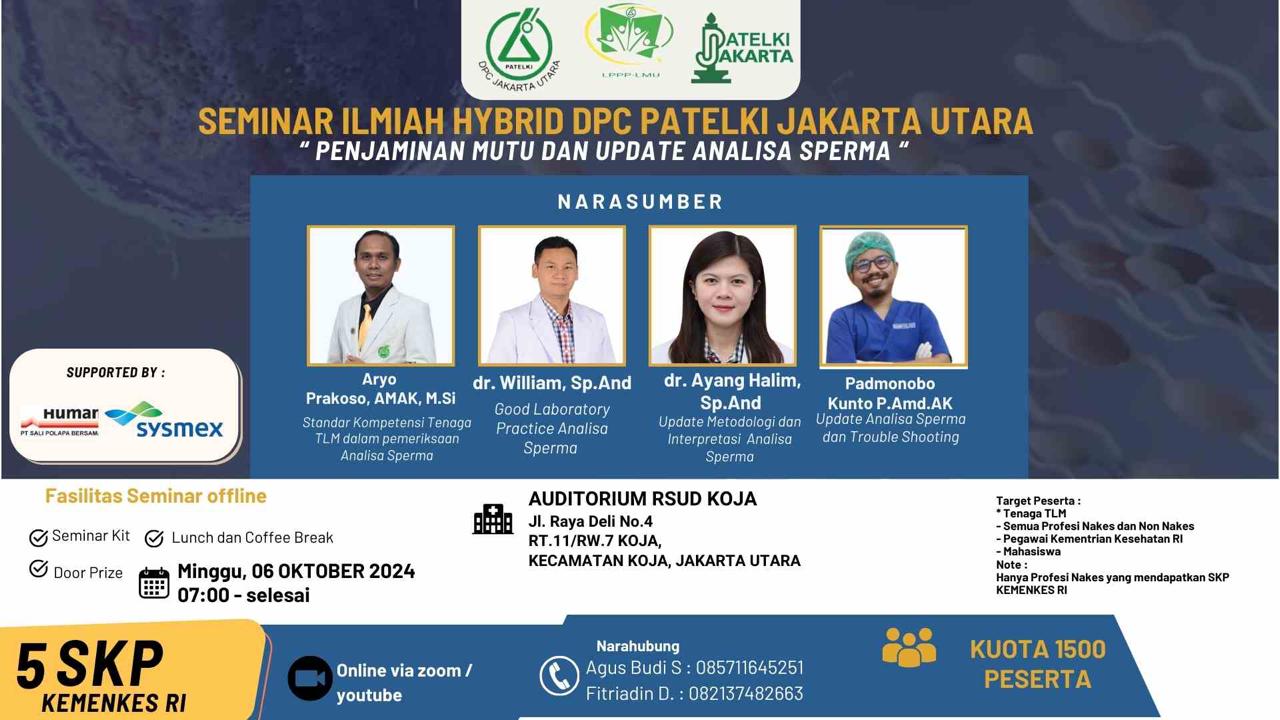 WEBINAR PENJAMINAN MUTU DAN UPDATE ANALISA SPERMA_DPC PATELKI JAKARTA UTARA