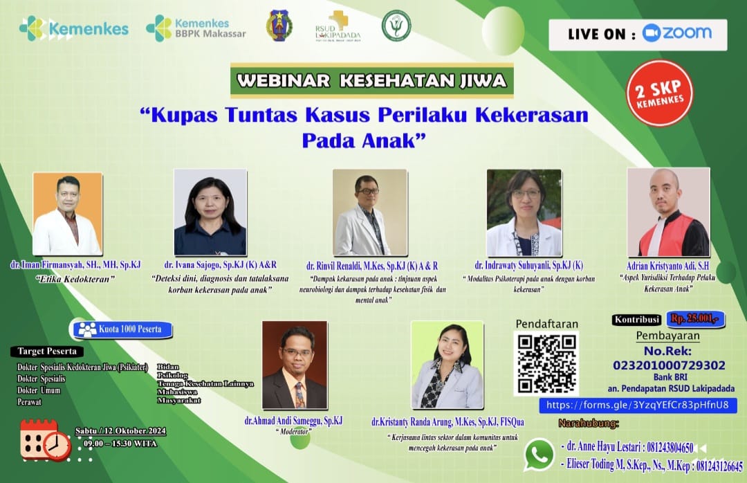 Webinar Kesehatan Kupas Tuntas Kekerasan Pada Anak Kerja Sama dengan RSUD Lakipadada