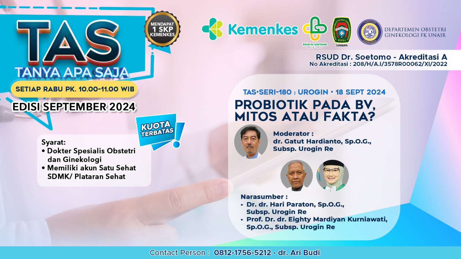 Webinar Probiotik pada BV, Mitos atau Fakta
