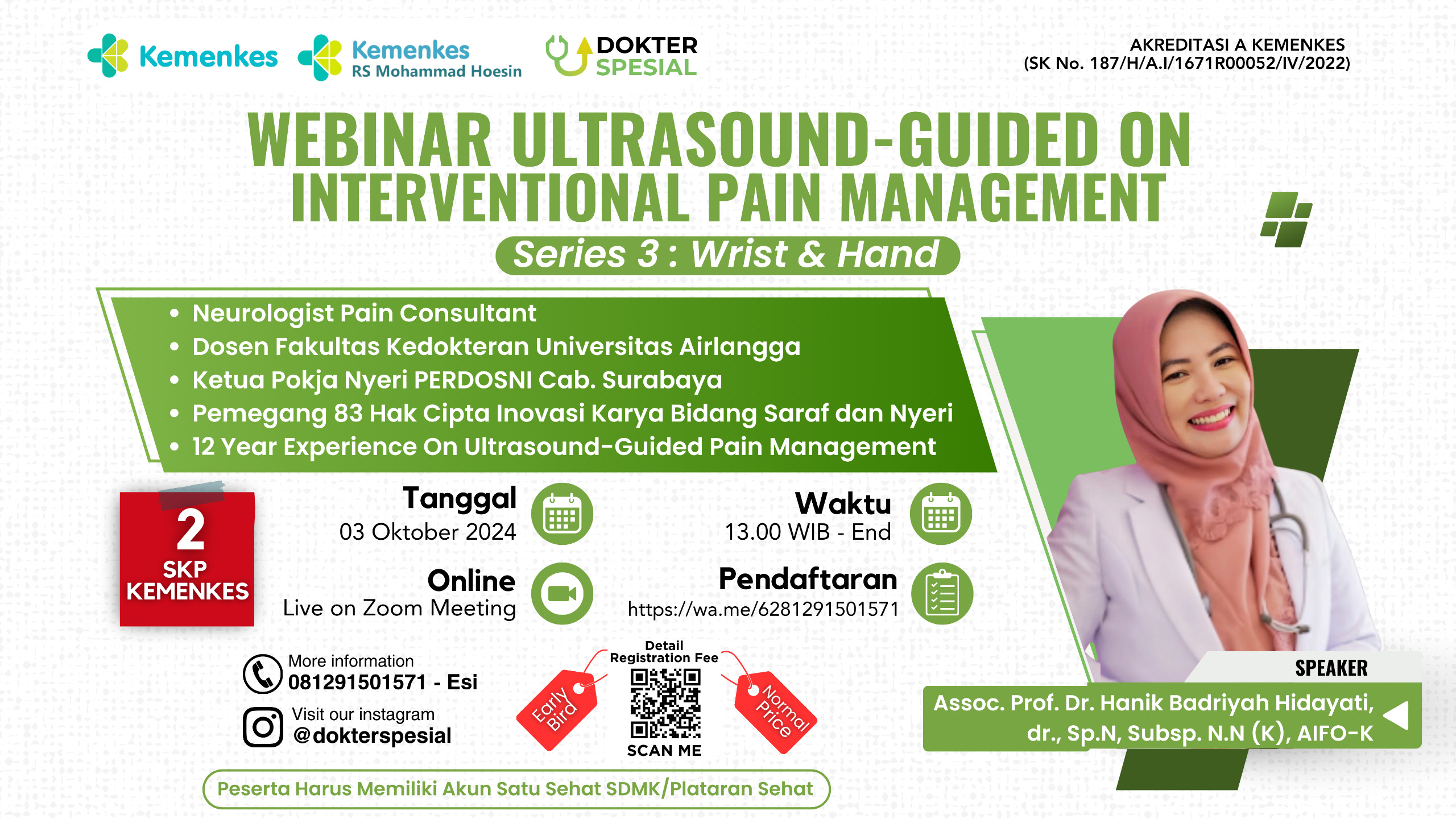Webinar Ultrasound Guided on Interventional Pain Management Series 3 Wrist and Hand