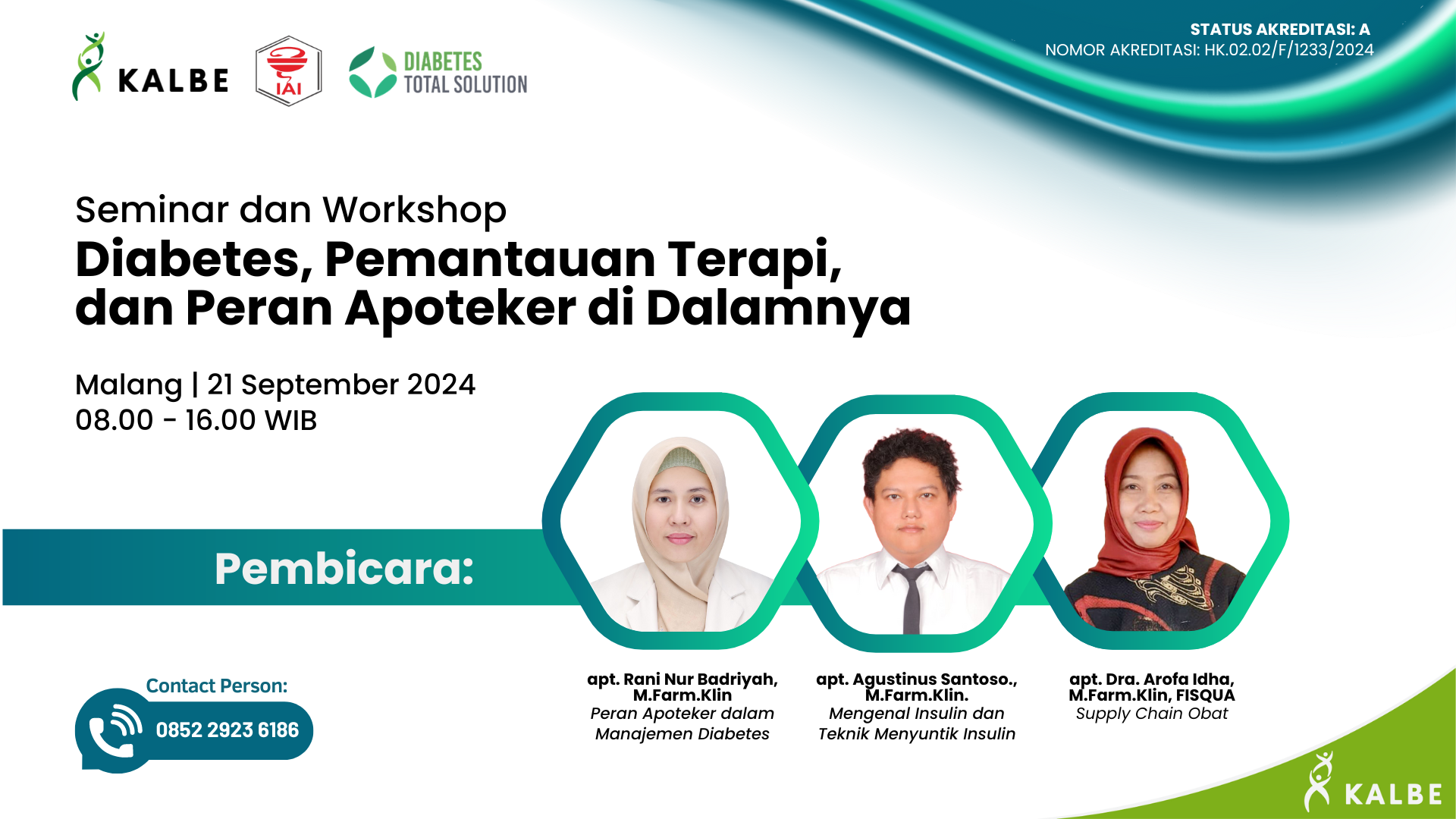 Pembekalan dan Workshop Penatalaksanaan Diabetes Melitus Tipe 2 (DMT2) bagi Apoteker Kota Malang