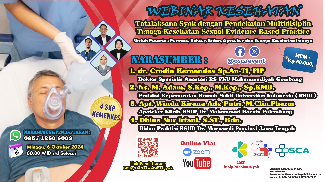 Webinar Tatalaksana Syok dengan Pendekatan Multidisiplin Tenaga Kesehatan Sesuai Evidence Based Practice