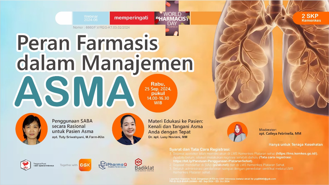 Webinar PP IAI seri 2024-06 Peran Farmasis dalam Manajemen Asma