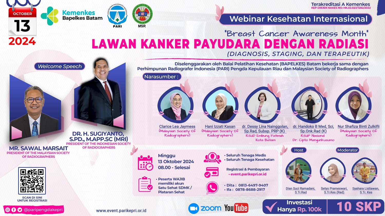 BREAST CANCER AWARENESS MONTH  LAWAN KANKER PAYUDARA DENGAN RADIASI (DIAGNOSIS, STAGING DAN TERAPEUTIK)