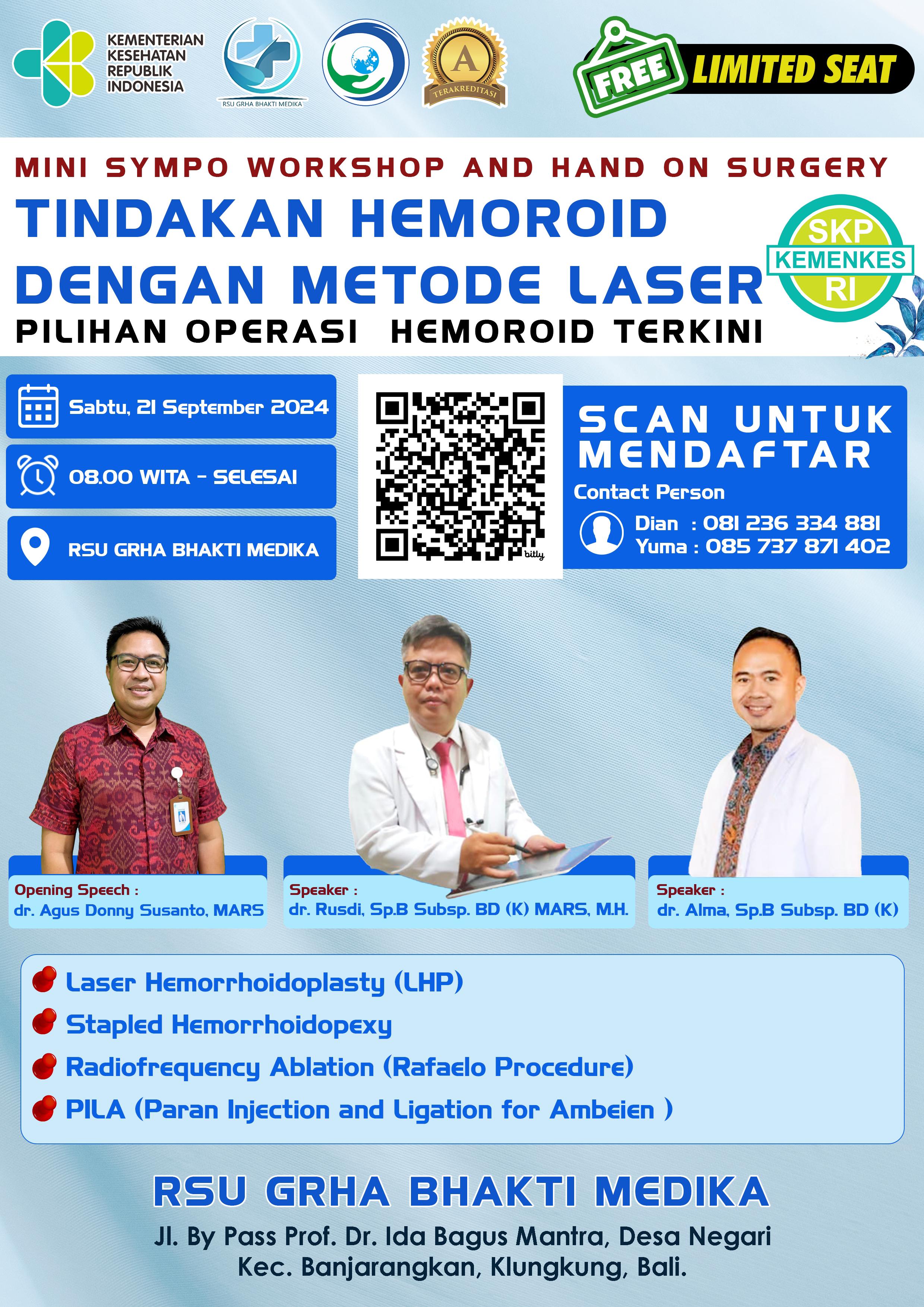 Workshop Tindakan Hemoroid Dengan Metode Laser