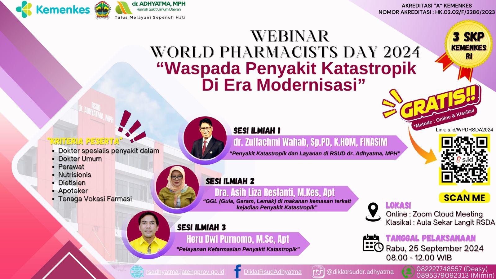 Webinar World Pharmacists Day 2024 Waspadai Penyakit Katastropik Di Era Modernisasi 