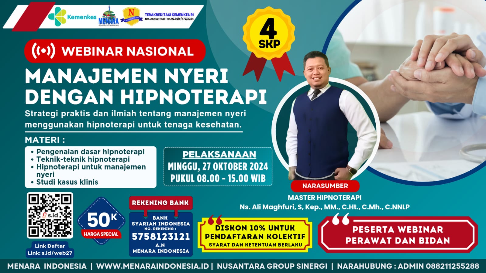 Webinar Manajemen Nyeri dengan Hipnoterapi