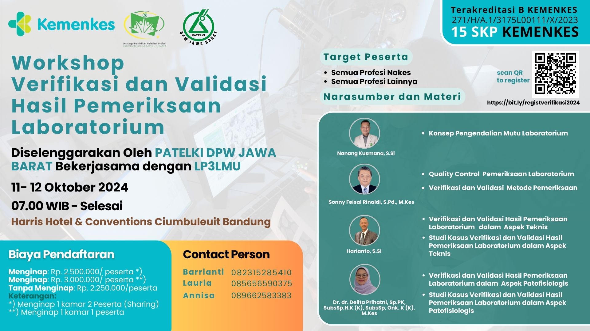 WORKSHOP VERIFIKASI DAN VALIDASI HASIL PEMERIKSAAN LABORATORIUM_DPW PATELKI JAWA BARAT