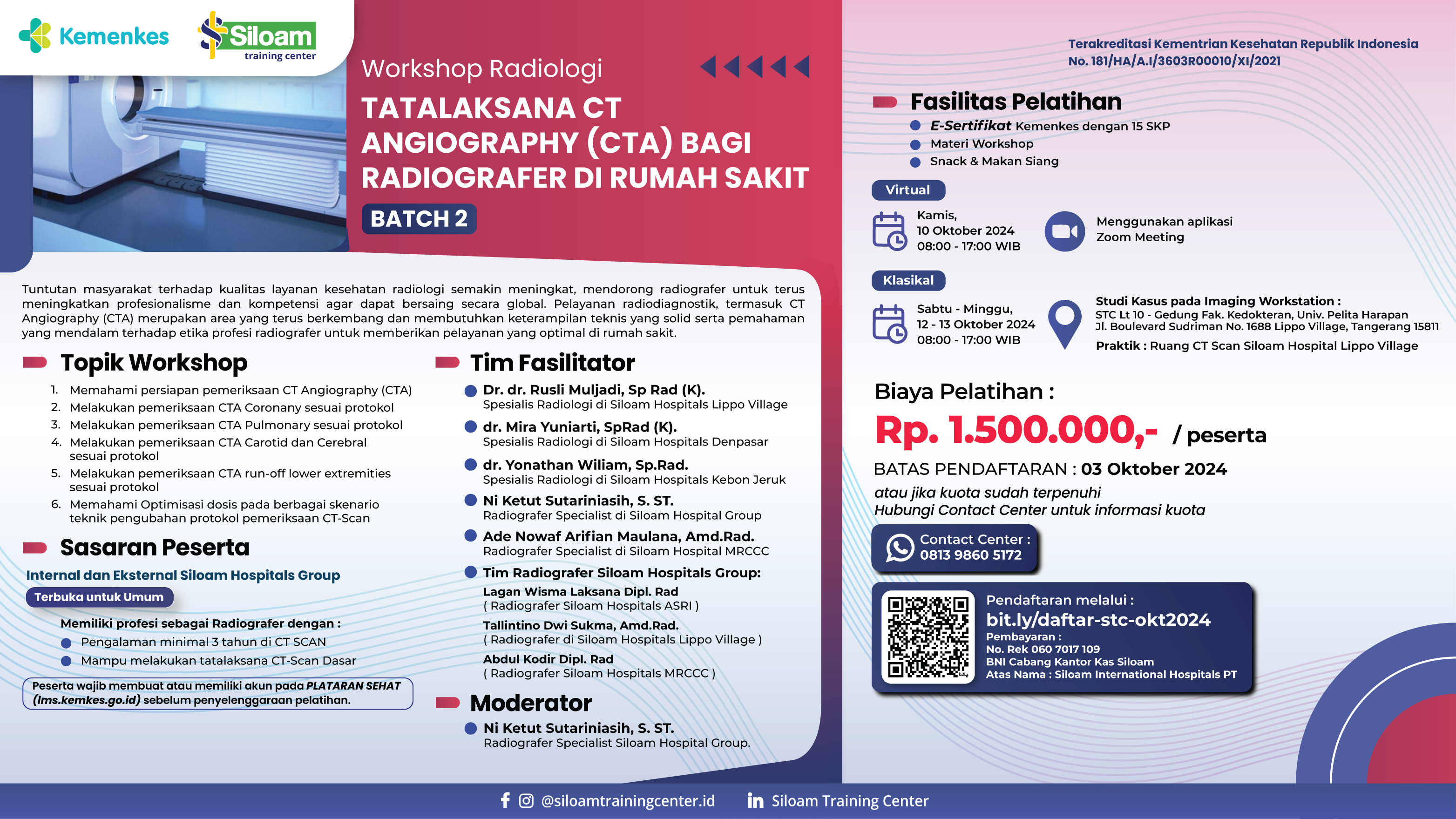 Workshop Tatalaksana CT Angiography (CTA) Bagi Radiografer Di Rumah Sakit