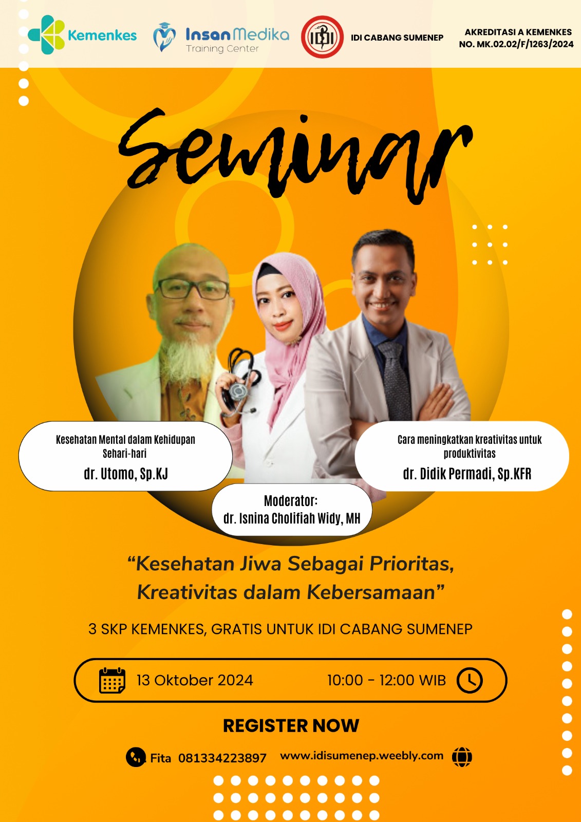 Seminar Kesehatan Mental Dalam Menunjang Produktivitas Kehidupan