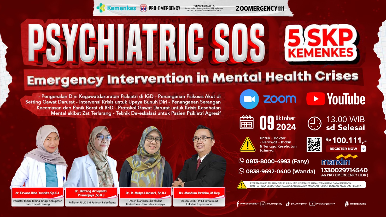 Webinar Psychiatrics SOS Emergency Intervention in Mental Health Crises