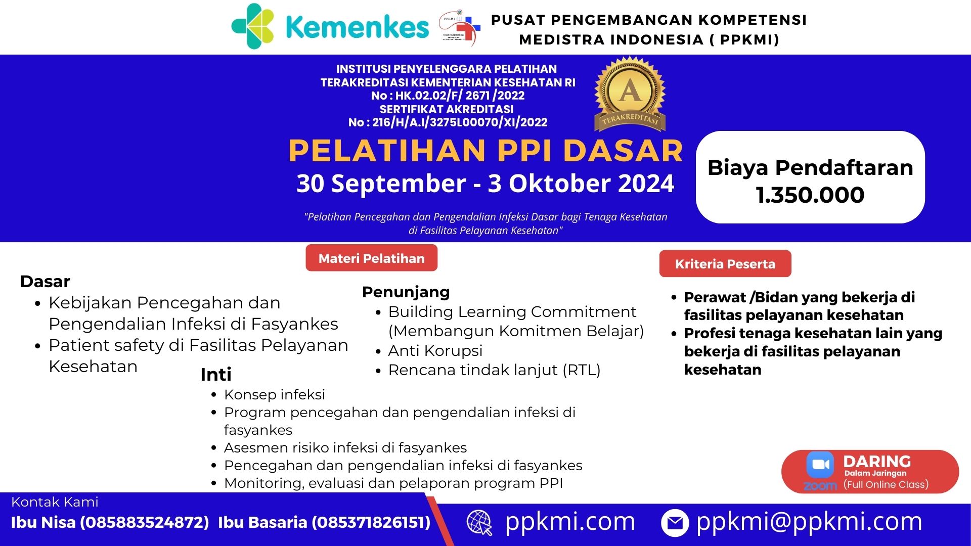 Pelatihan Pencegahan dan Pengendalian Infeksi Dasar bagi Tenaga Kesehatan di Fasilitas Pelayanan Kesehatan