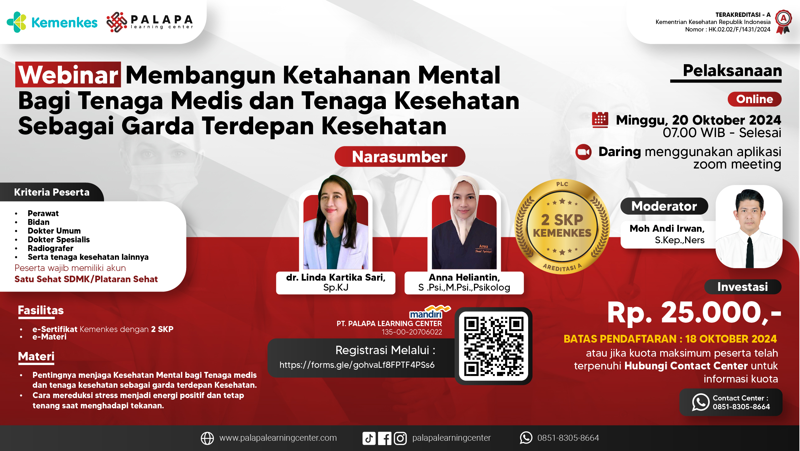 Webinar Membangun Ketahanan Mental Bagi Tenaga Medis dan Tenaga Kesehatan Sebagai Garda Terdepan Kesehatan