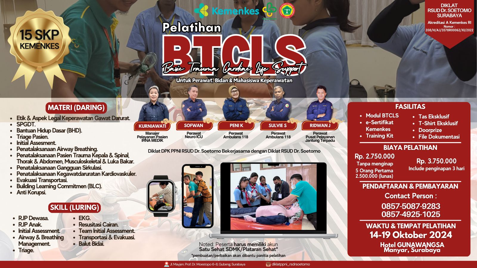 Pelatihan Basic Trauma Cardiac Life Support (BTCLS) - Angkatan 7A Tahun 2024