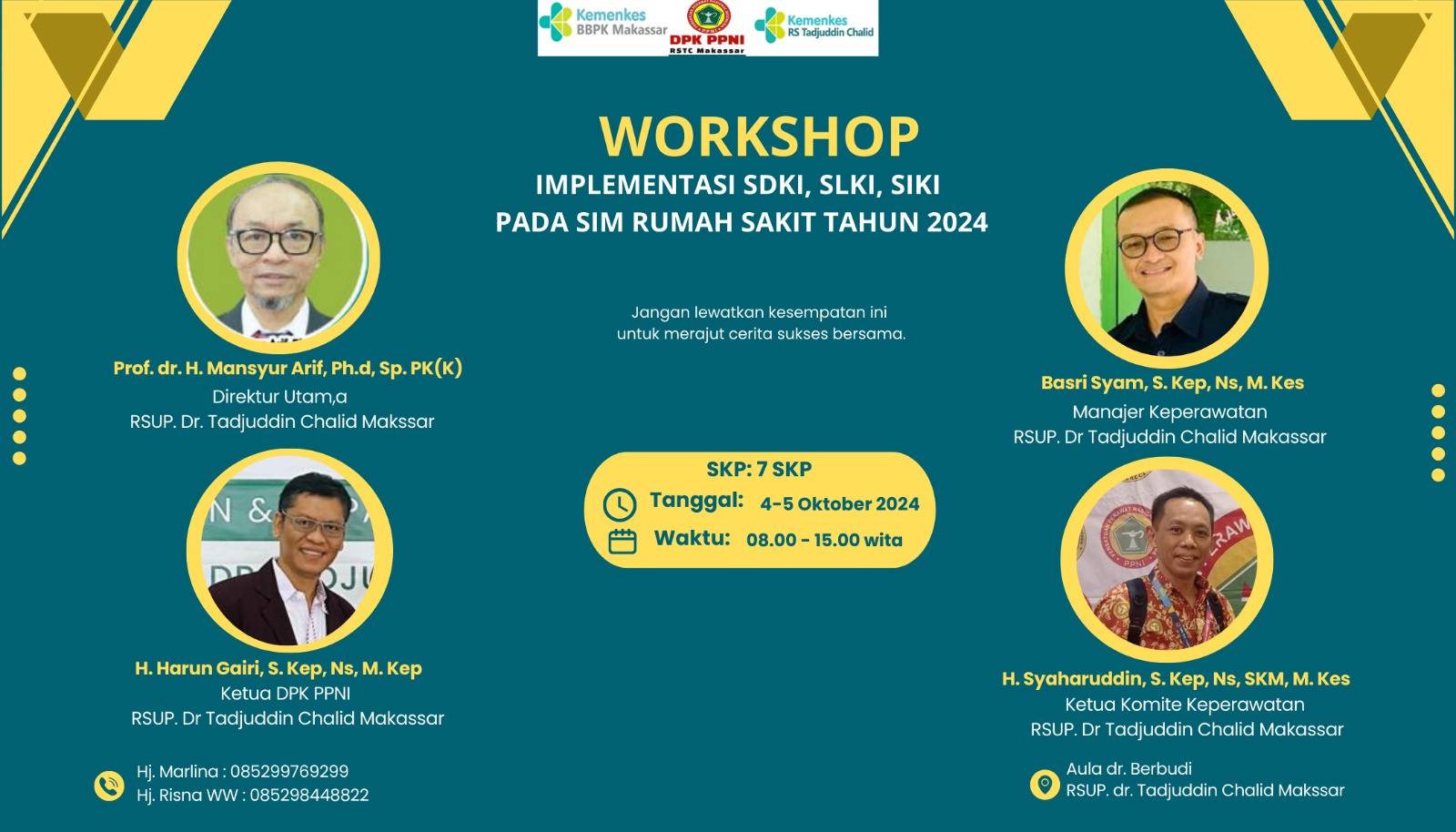Workshop Implementasi SDKI, SLKI, SIKI, pada SIM RS Kerja Sama dengan RSUP Dr. Tadjuddin Chalid Makassar