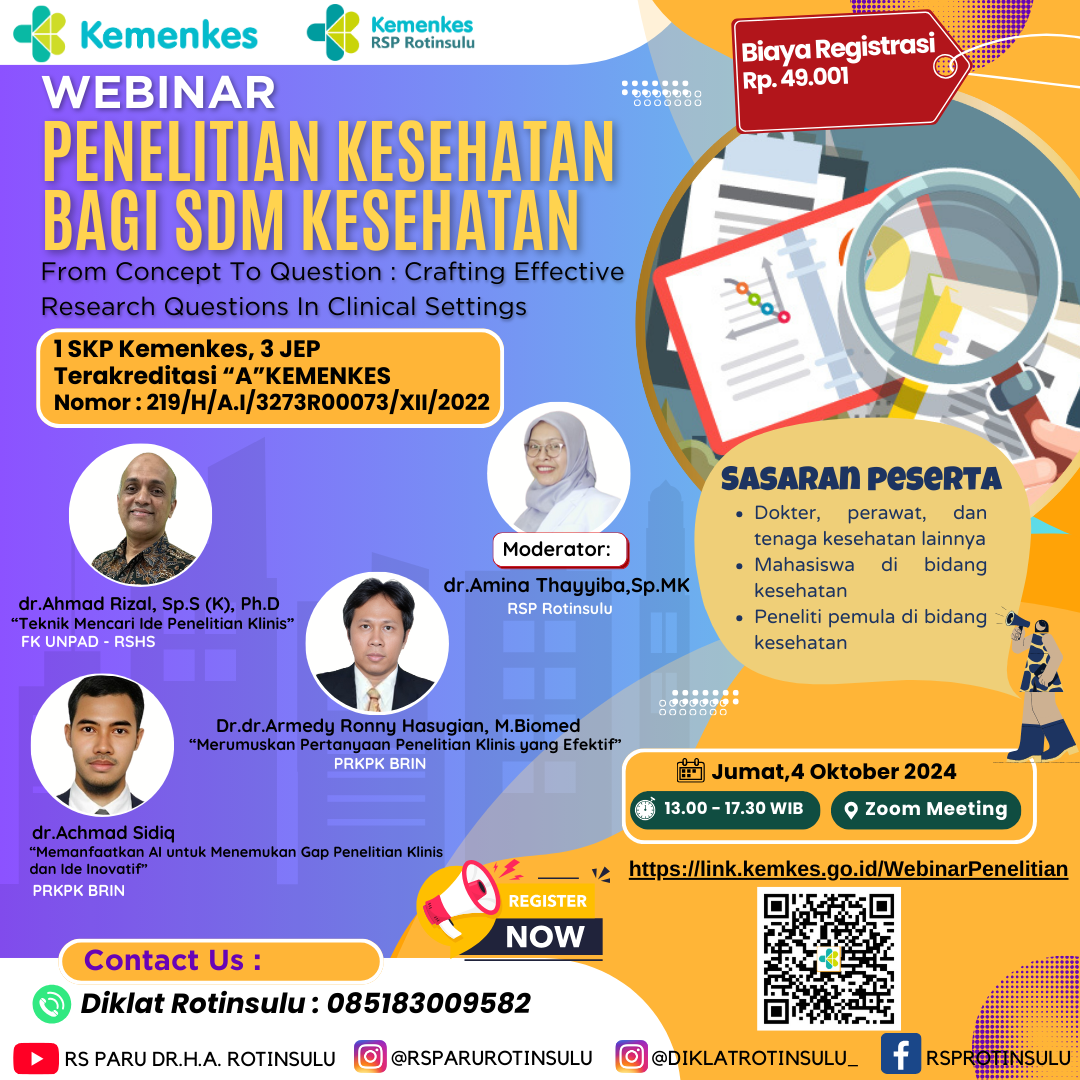Webinar Penelitian Kesehatan Bagi SDM Kesehatan